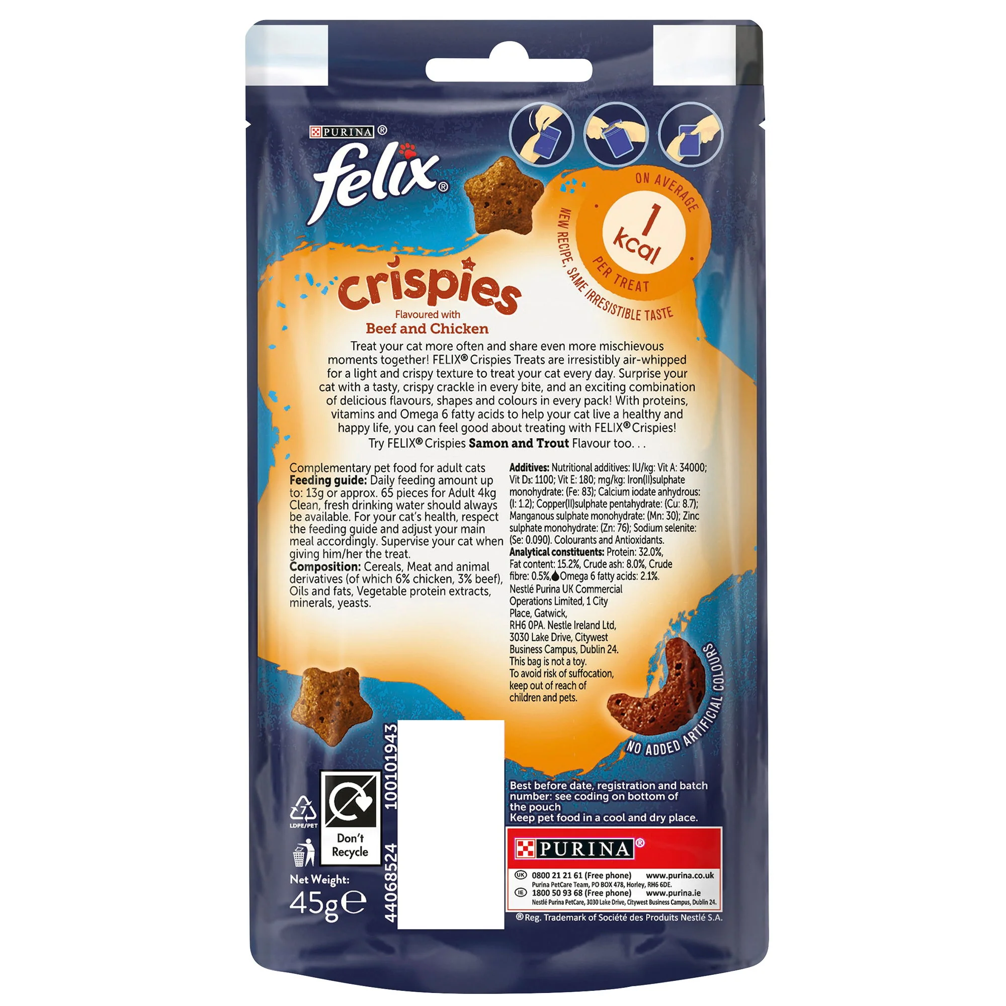 Felix Crispies Beef & Chicken 45g - Image 3