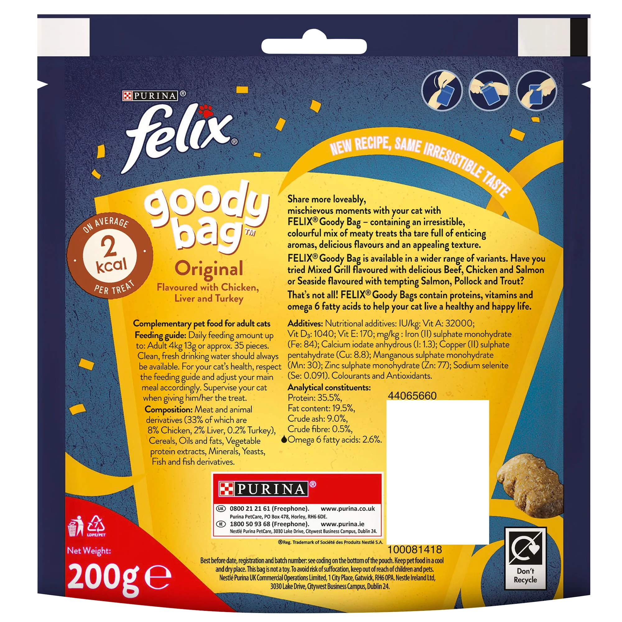 Felix Goody Bag Cat Treats Original Mix 200g - Image 3