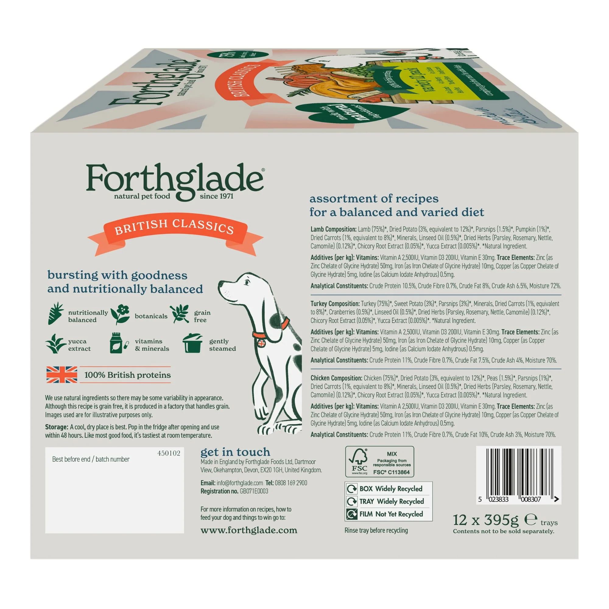 Forthglade British Classics Variety 12x395g (Chicken  Lamb & Turkey) - Image 2