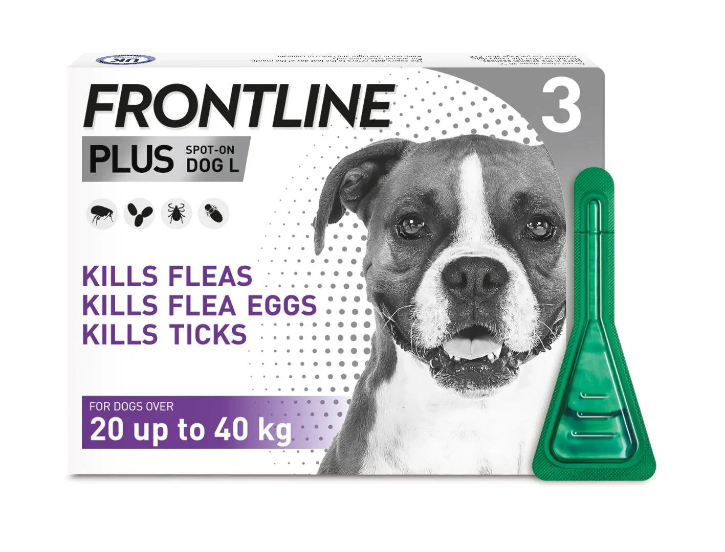 Frontline Plus Spot On Extra Large Dog 40-60kg 3 Pipettes