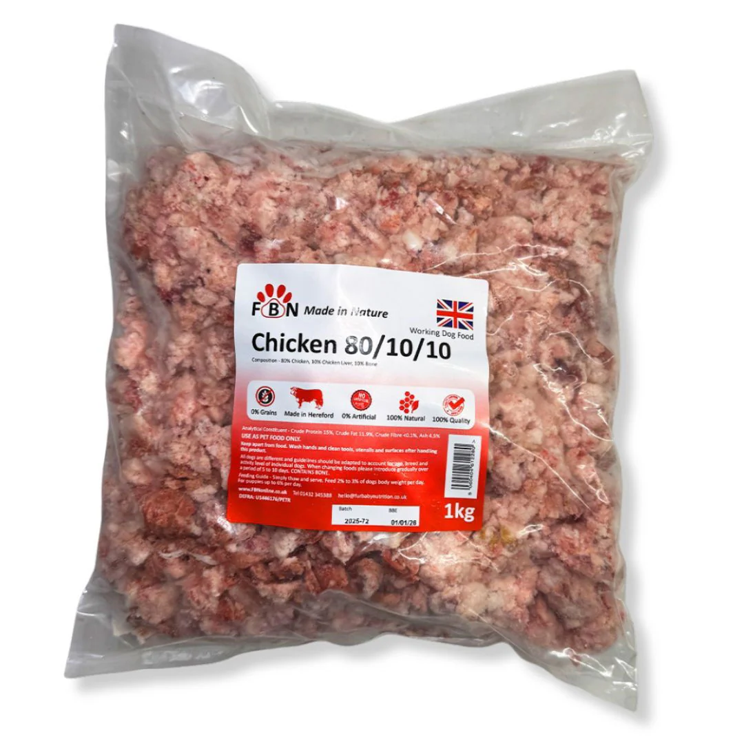 Fur Baby Nutrition Chicken 80-10-10 Frozen Dog Food 1kg - Image 2