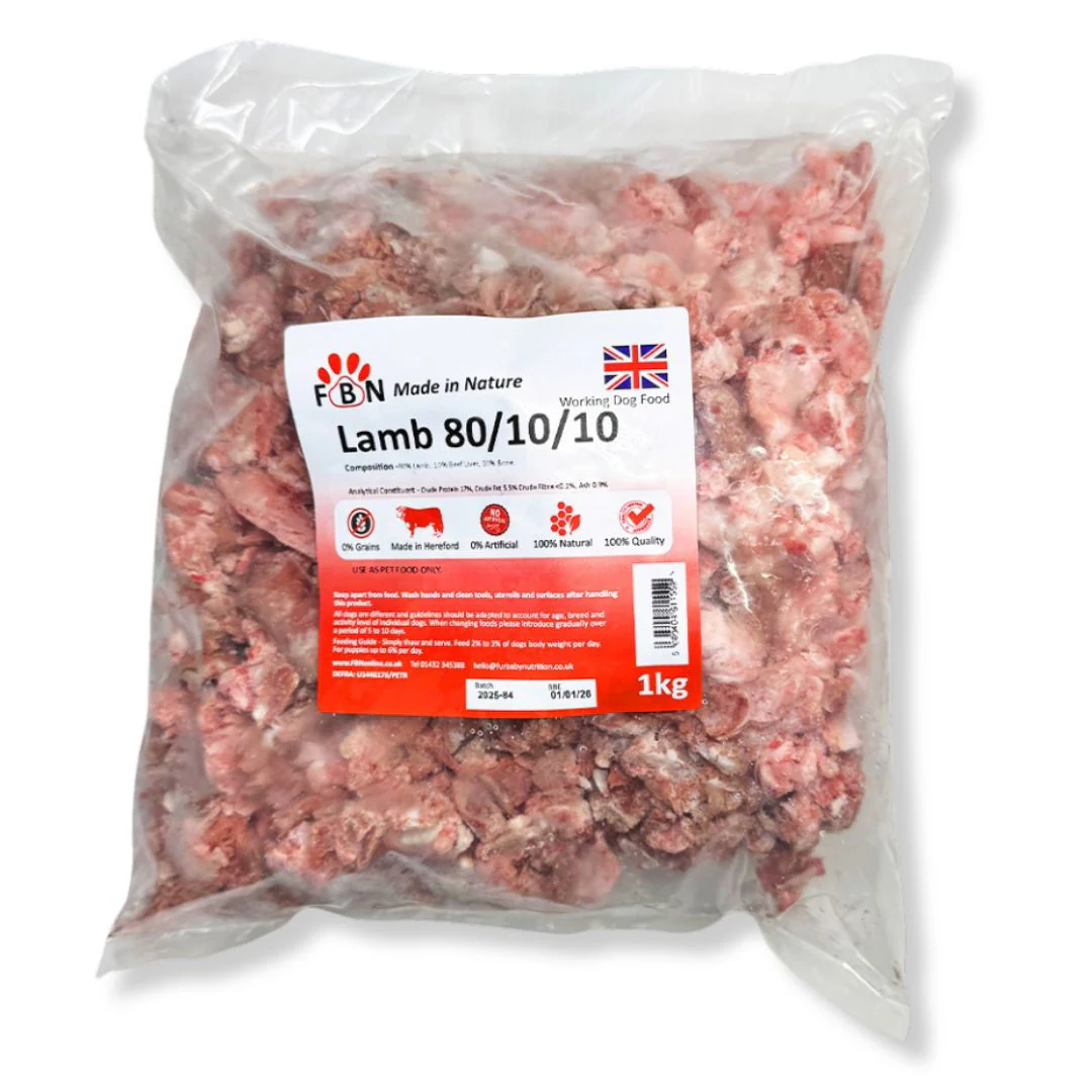 Fur Baby Nutrition Lamb 80-10-10 Frozen Dog Food 1kg - Image 2