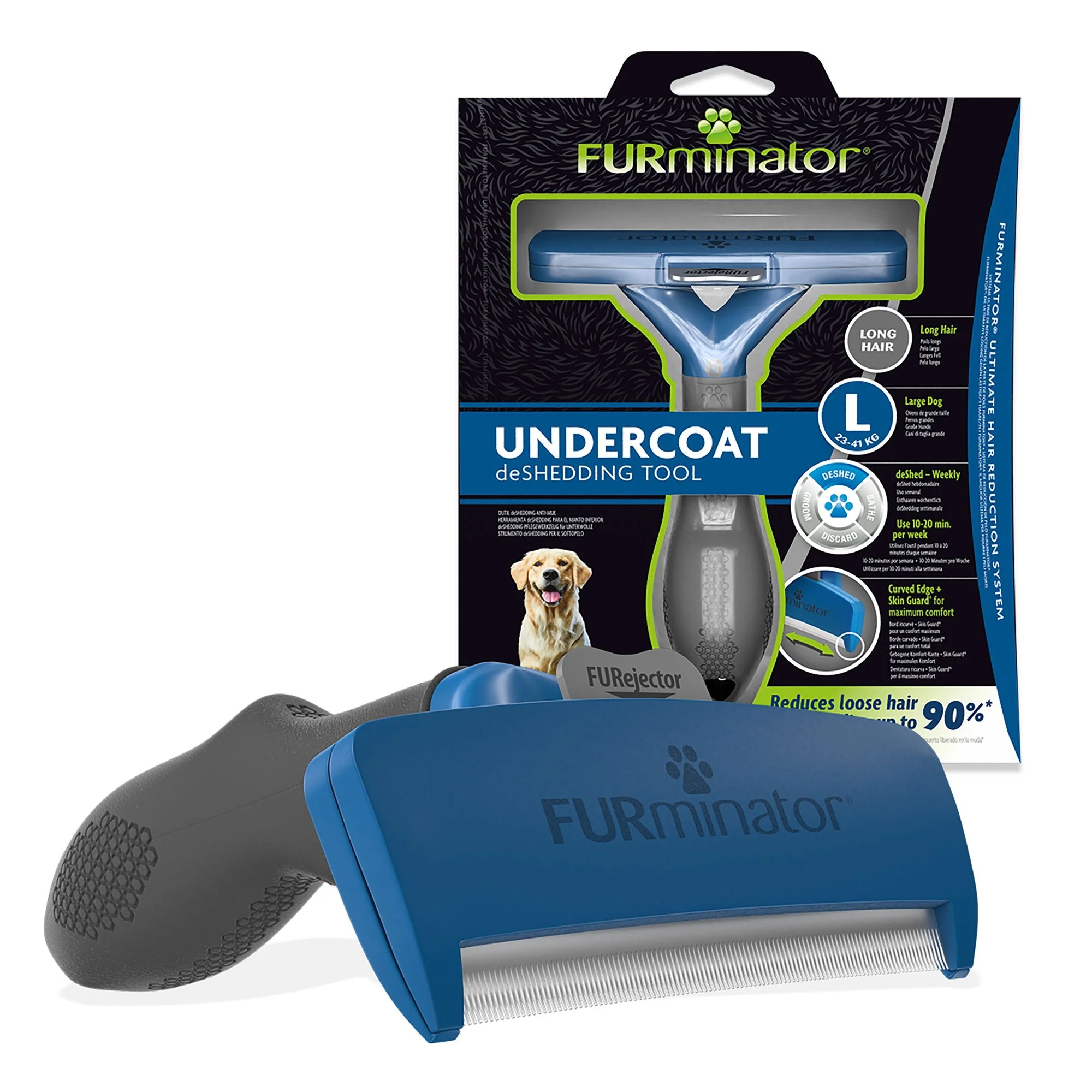 FURminator L Dog Undercoat Tool - Long Hair - Image 2