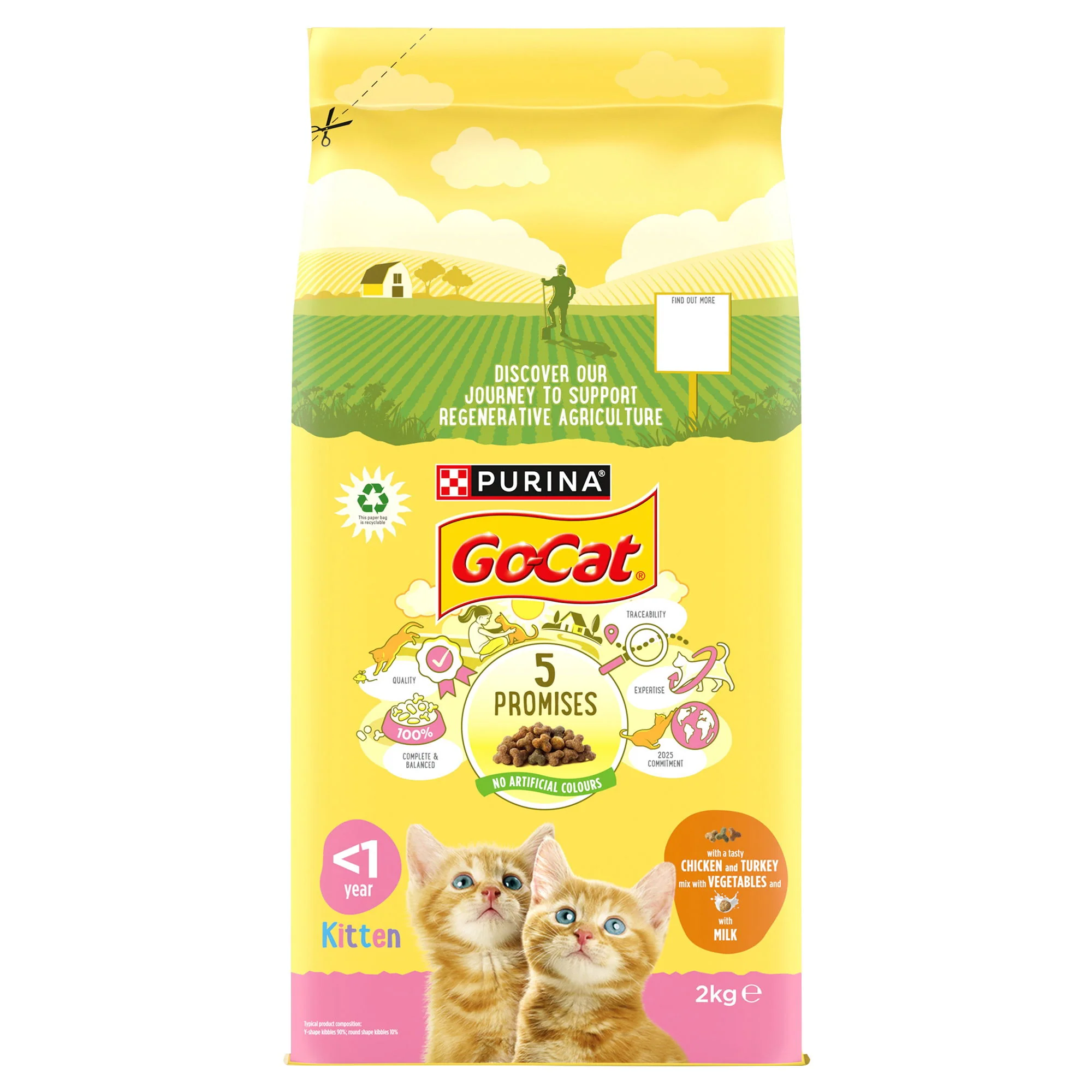 Go-Cat Kitten With Chicken Milk & Vegetables 2kg - Image 2