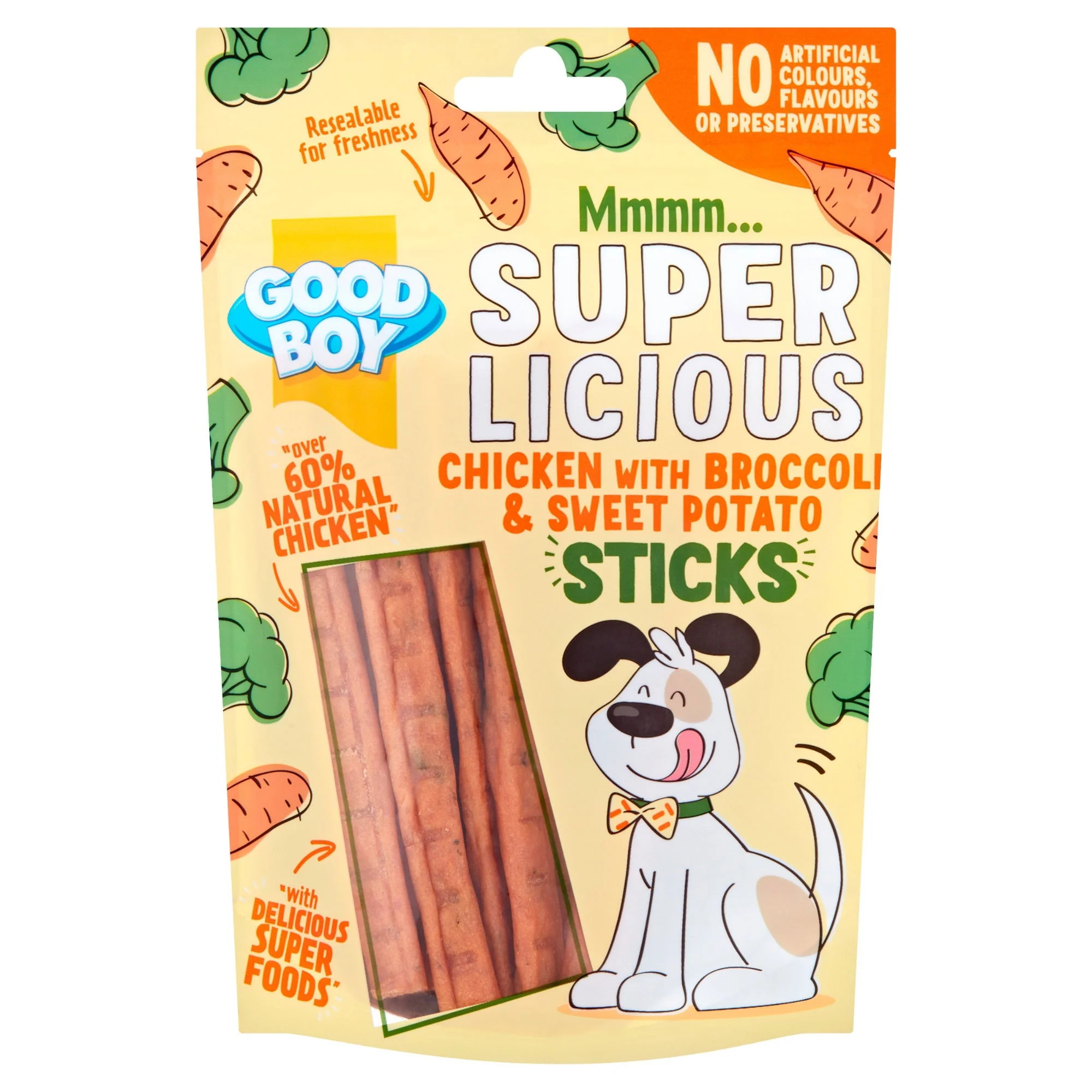 Good Boy Chicken with Broccoli & Sweet Potato Sticks 100g