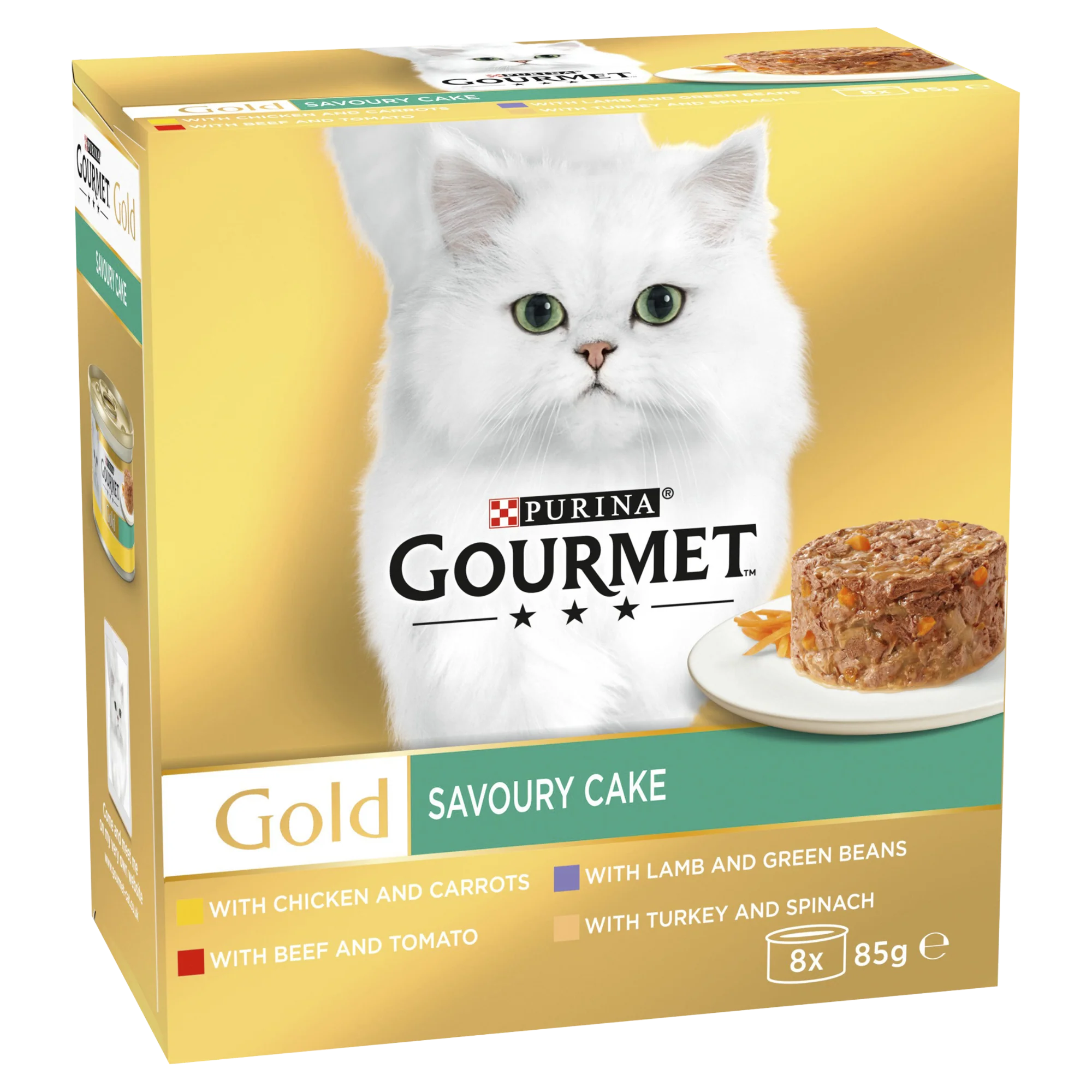 Gourmet Gold Cat Food Savoury Cake Meat and Veg 8x85g