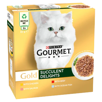 Gourmet Gold Succulent Delights Adt Cat Food Chick 8x85g
