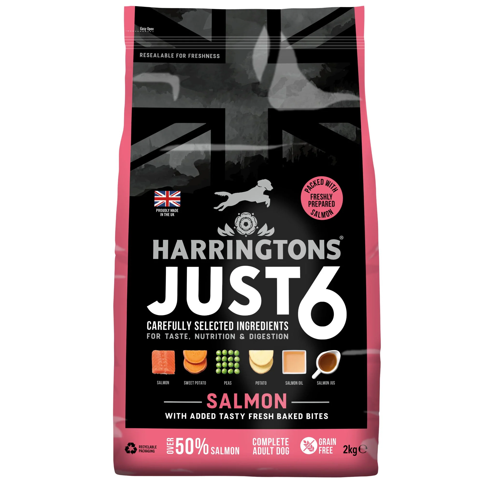 Harrington's Dog Just 6 Dry Salmon 2kg