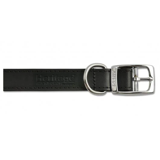 Heritage Leather Collar Black 25mm X45-54cm Sz 6 - Image 2