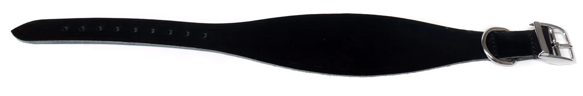 Heritage Leather Greyhound Collar Black 35-48cm Sz 4-5