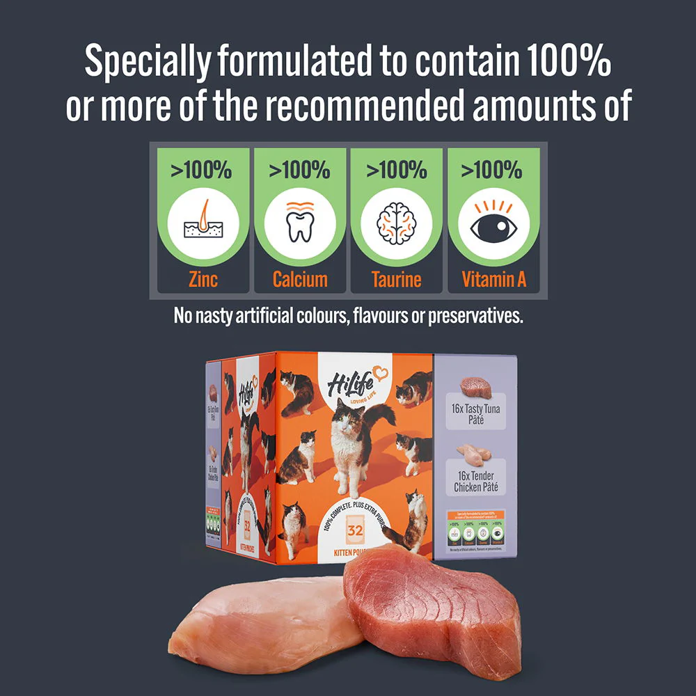HiLife it's only natural cat - 32 x 70g pouch The Big Kitten One - Image 4