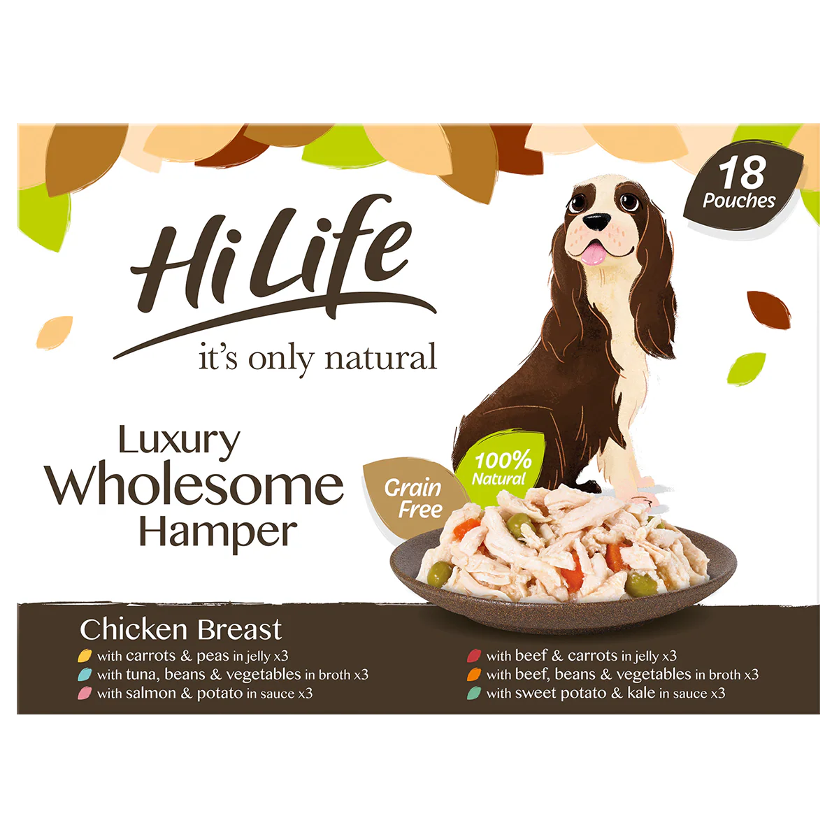 Hilife It's Only Natural Dog Pouch Luxury Hamper 18x100g