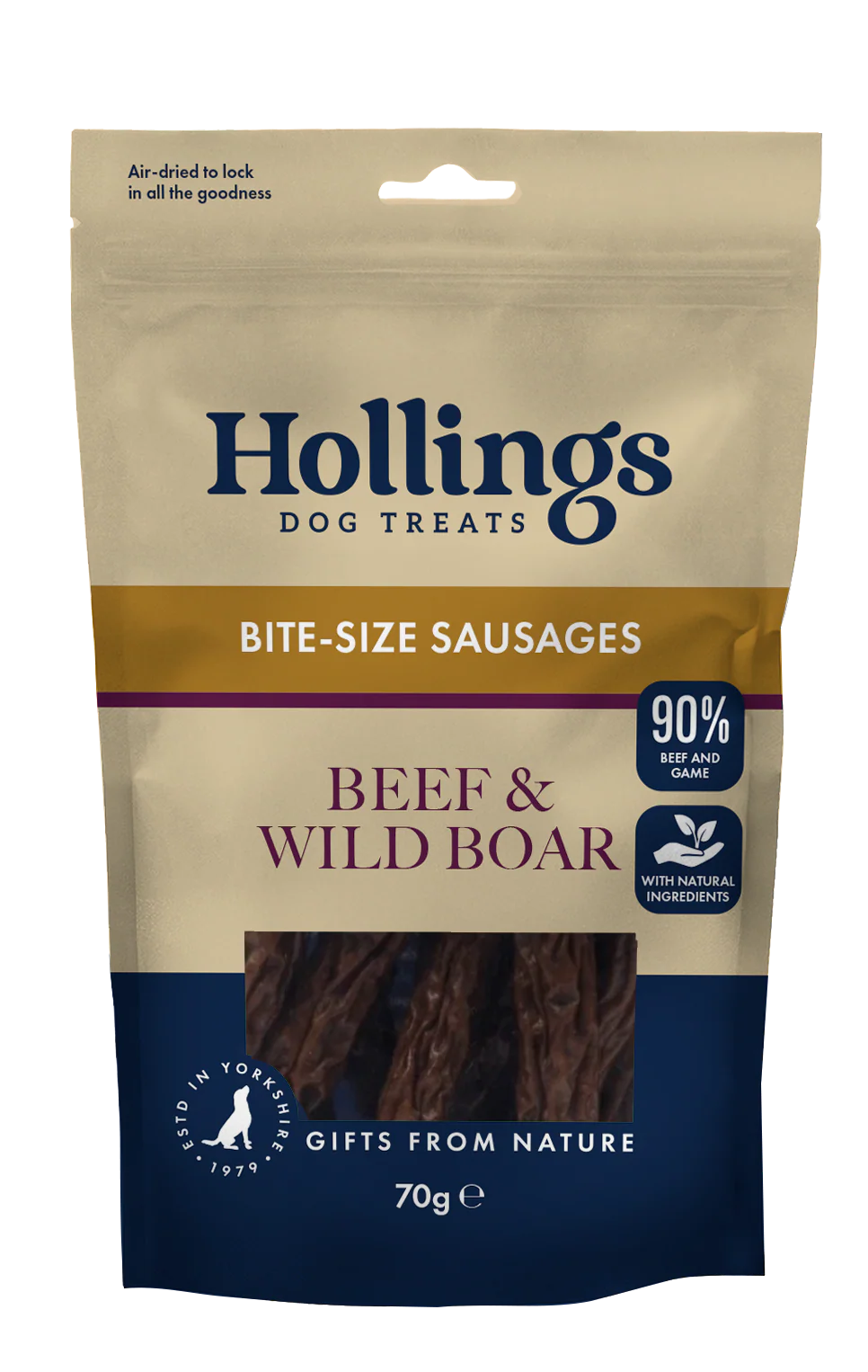 Hollings Gourmet Sausages Beef & Wild Boar 70g