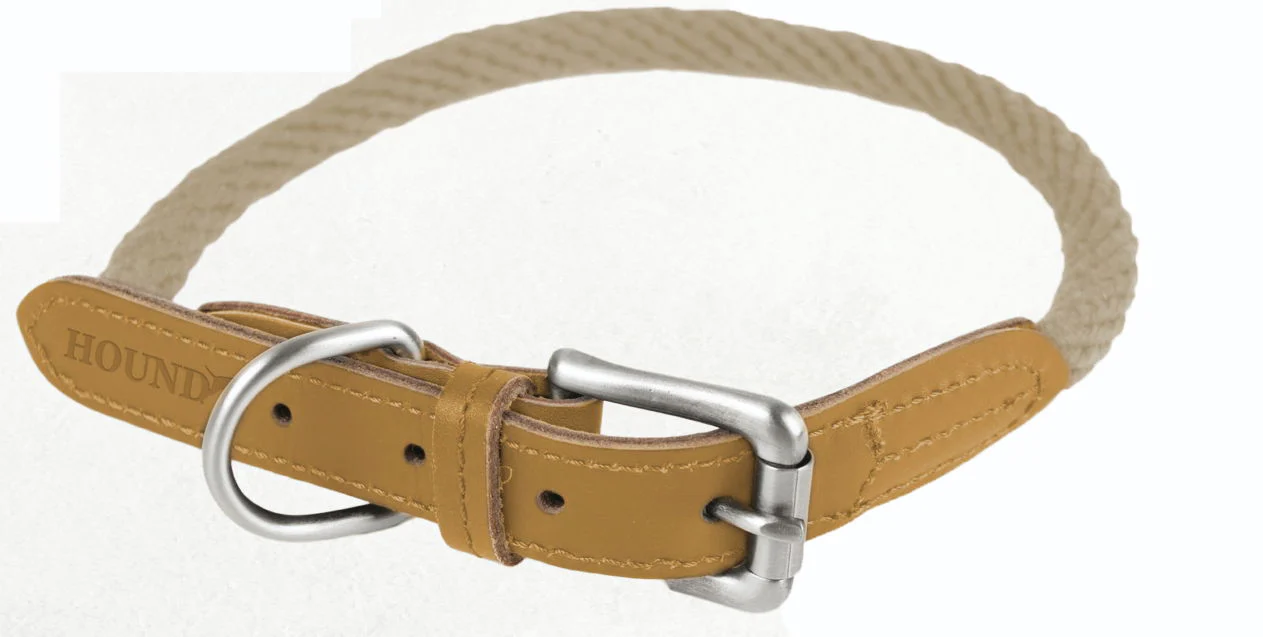 Hound Real Leather Braided Dog Collar Small 26-32cm