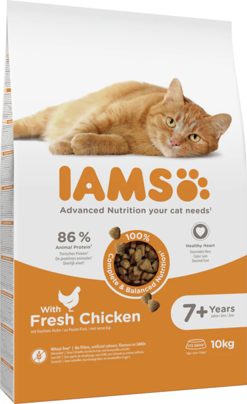 IAMS Advanced Nutrition Senior Cat Food with Fresh Chicken 10kg