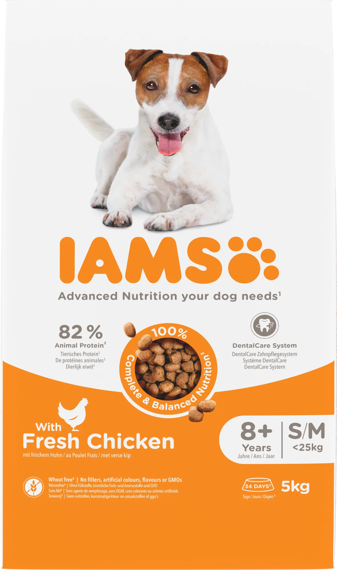 Iams For Vitality Senior Small & Medium Dog Food With Fresh Chicken 5kg