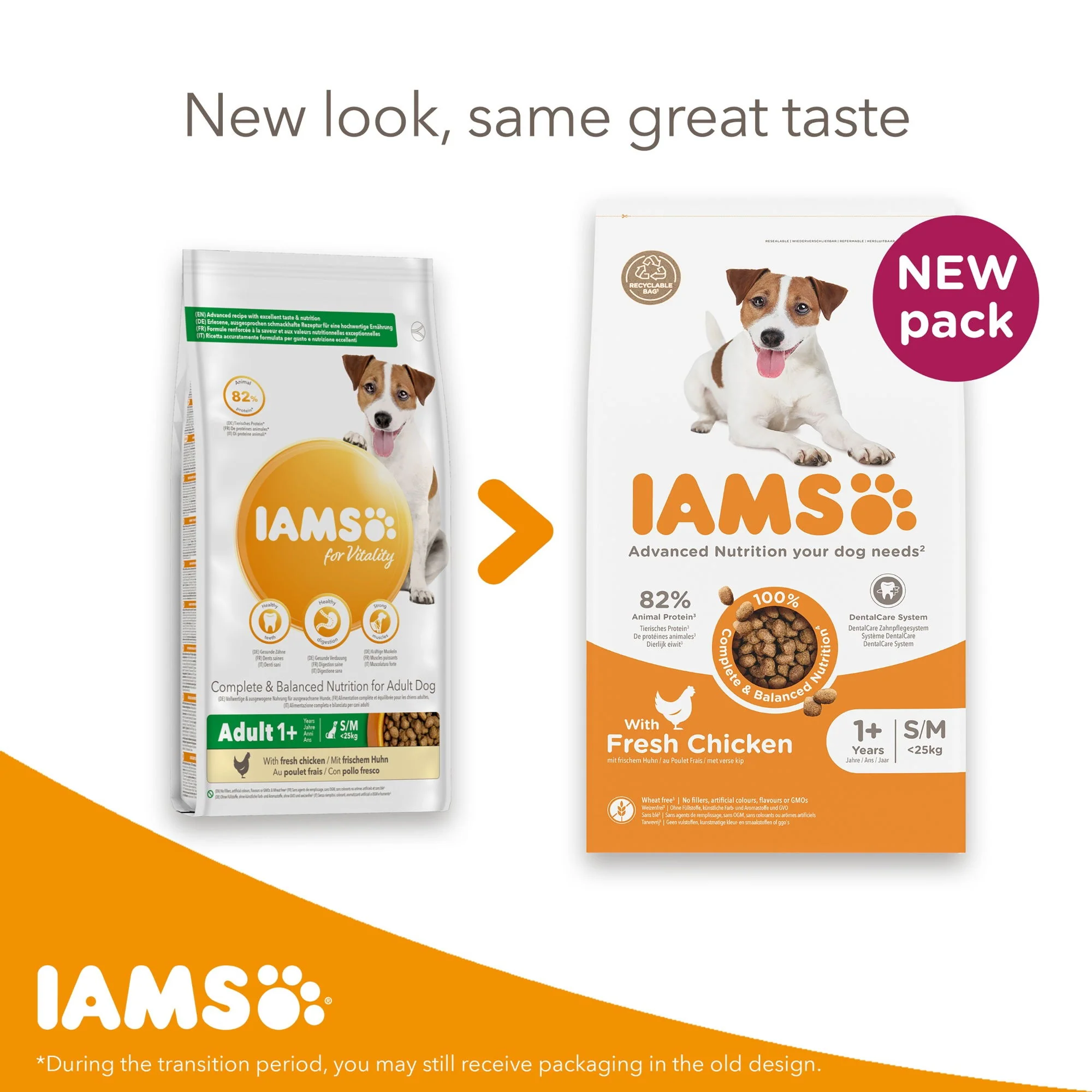 Iams Vitality Adt Sml & Medium Dog With Fresh Chicken 12kg - Image 2
