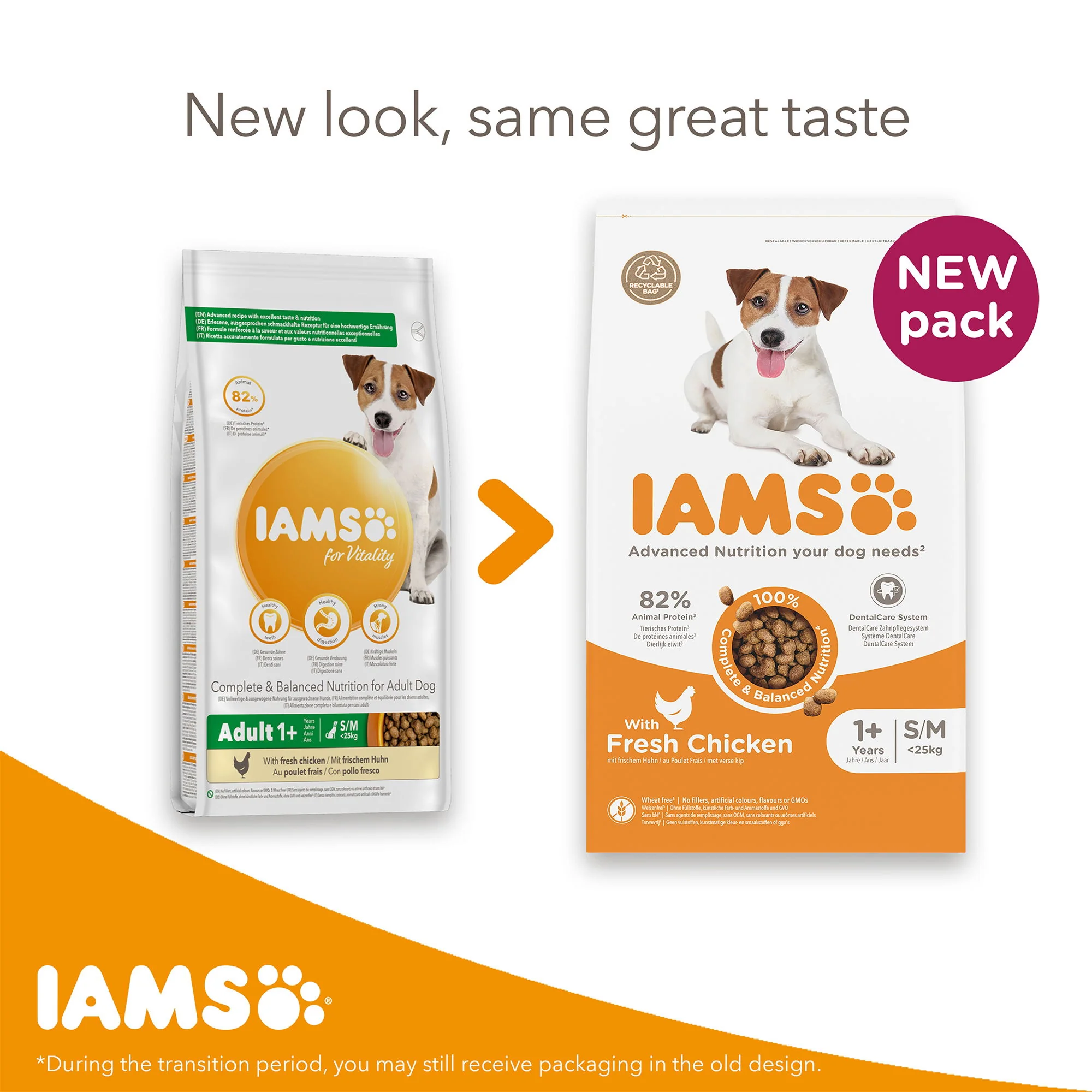 Iams Vitality Adt Sml & Medium Dog With Fresh Chicken 2kg - Image 3