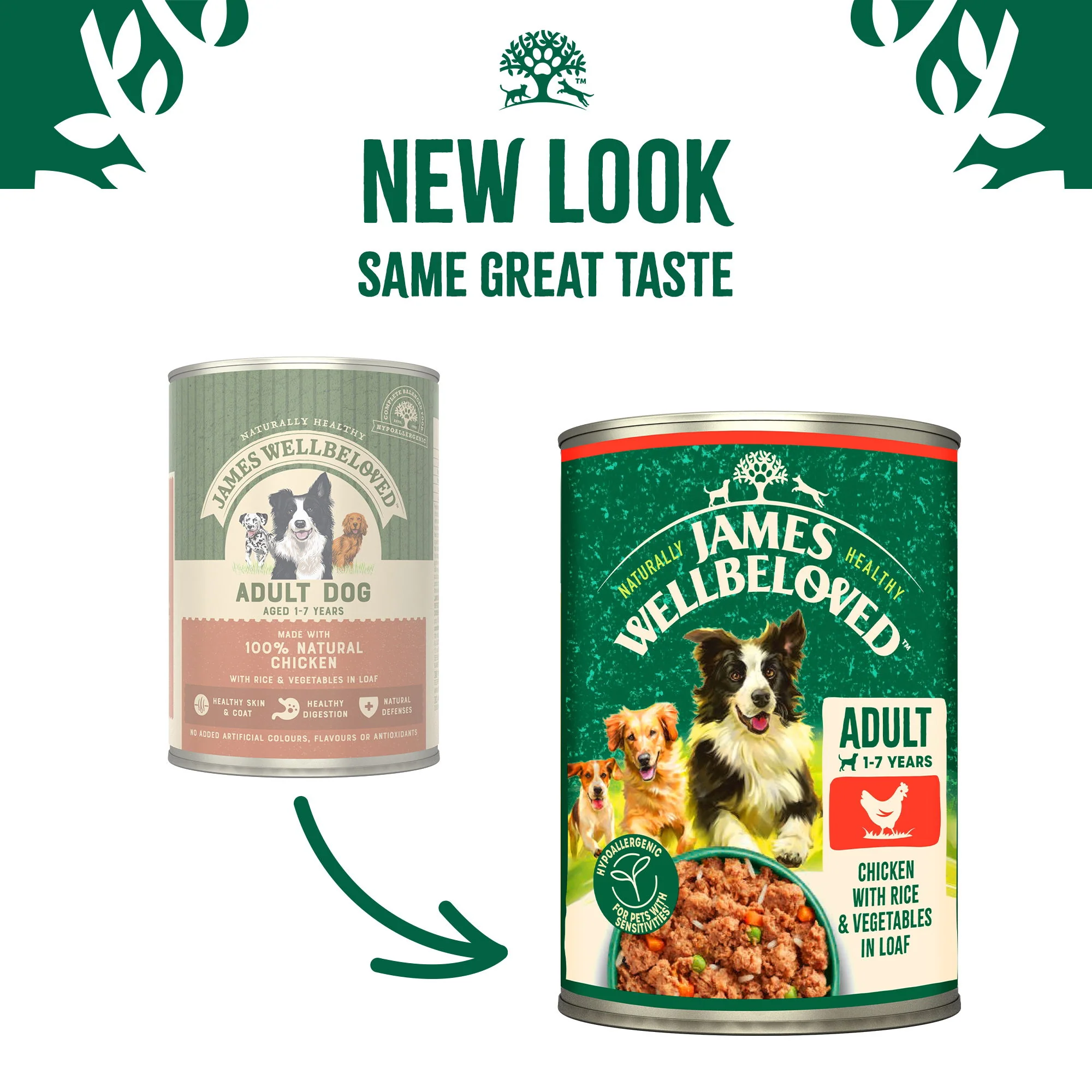 James Wellbeloved Adult Wet Dog Food Chicken & Rice in Loaf 400 g Tin - Image 3