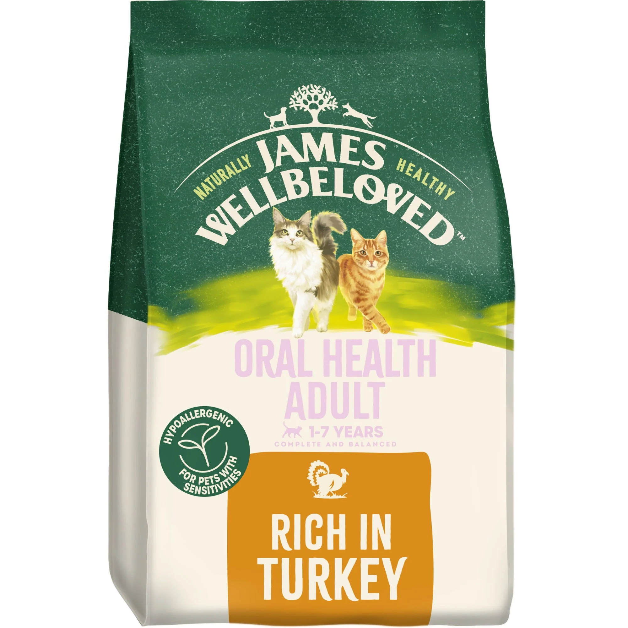 James Wellbeloved Dry Cat Adult Oralcare Turkey 10kg - Image 2