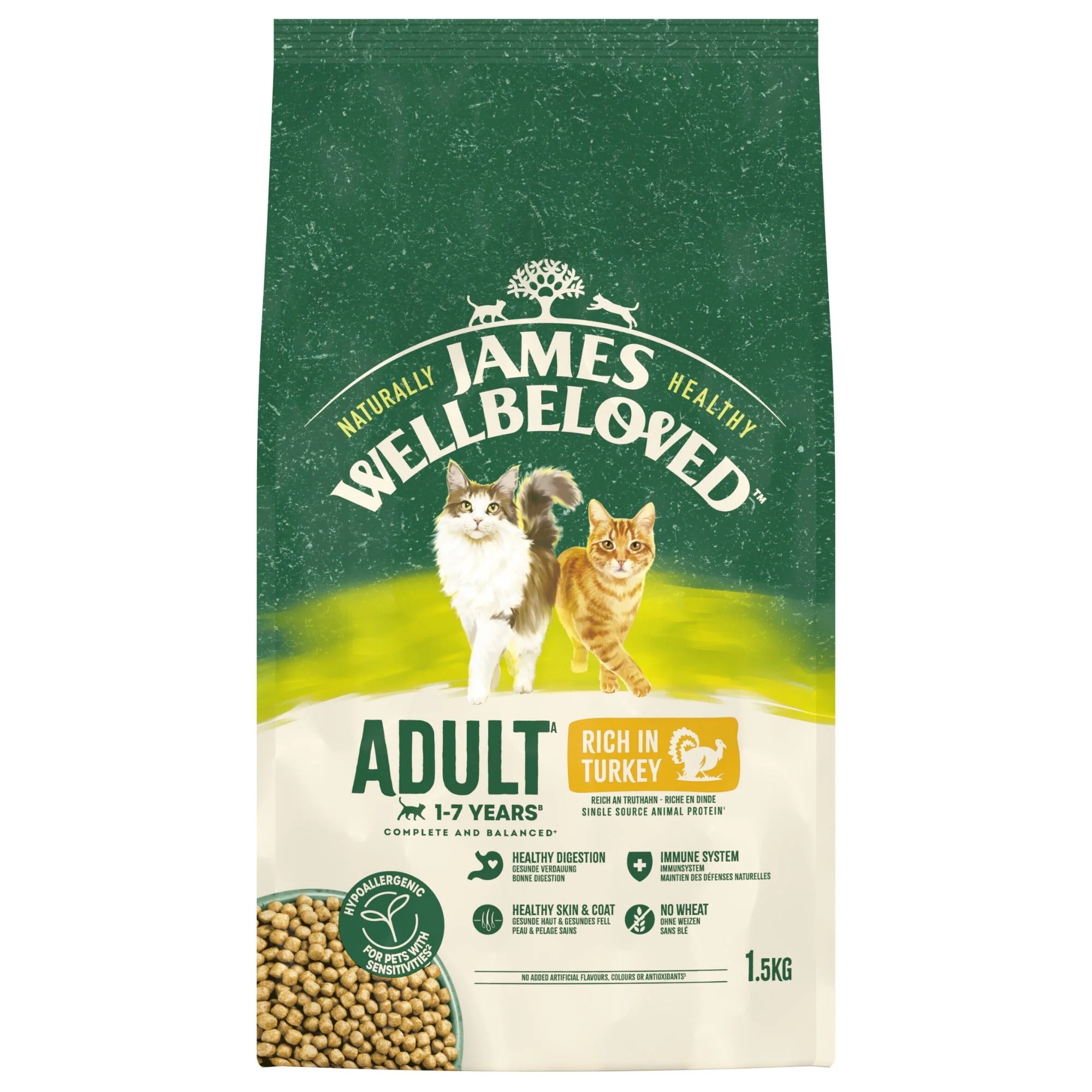 James Wellbeloved Dry Cat Adult Turkey 1.5kg - Image 2