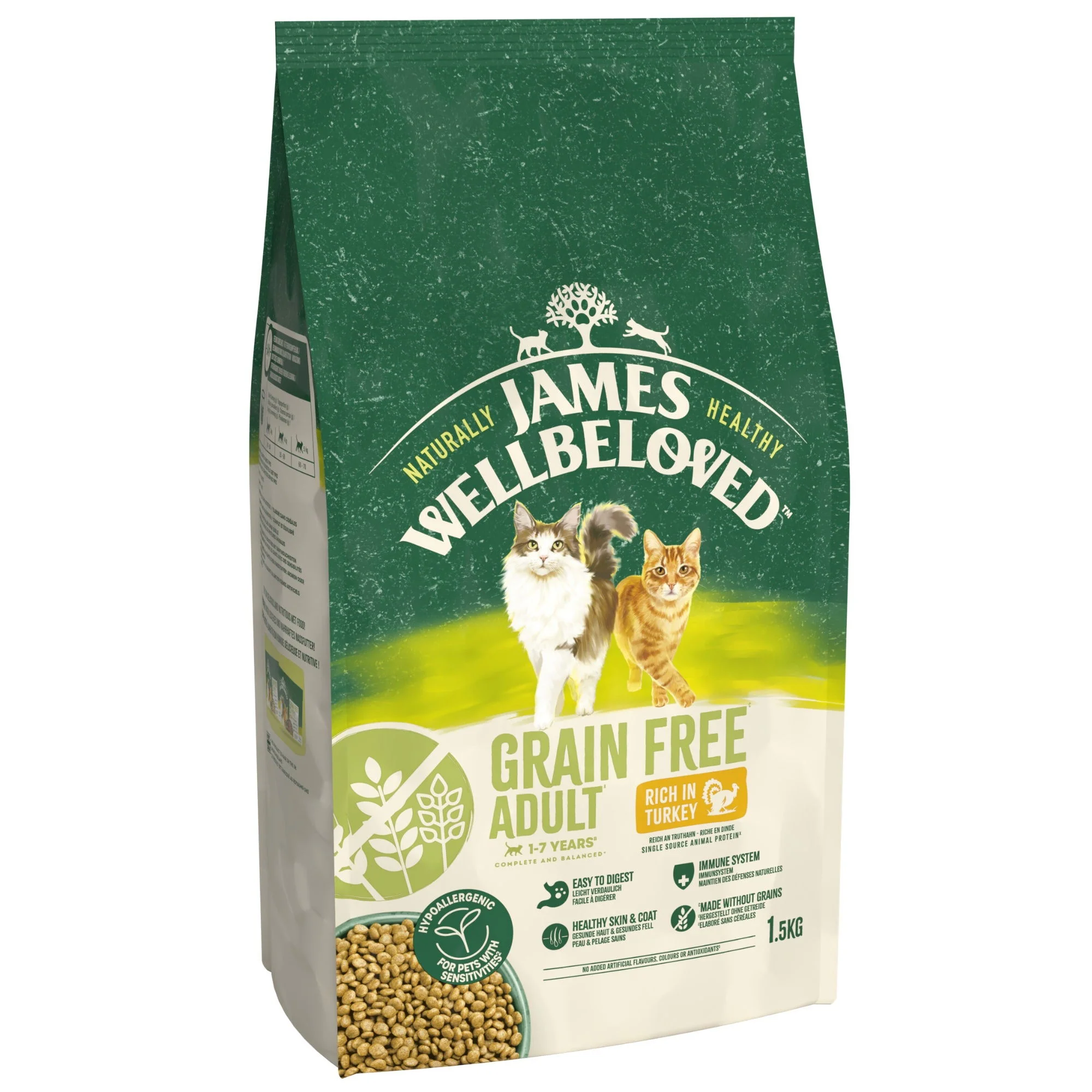James Wellbeloved Dry Cat Grain Free Adult Turkey 1.5kg