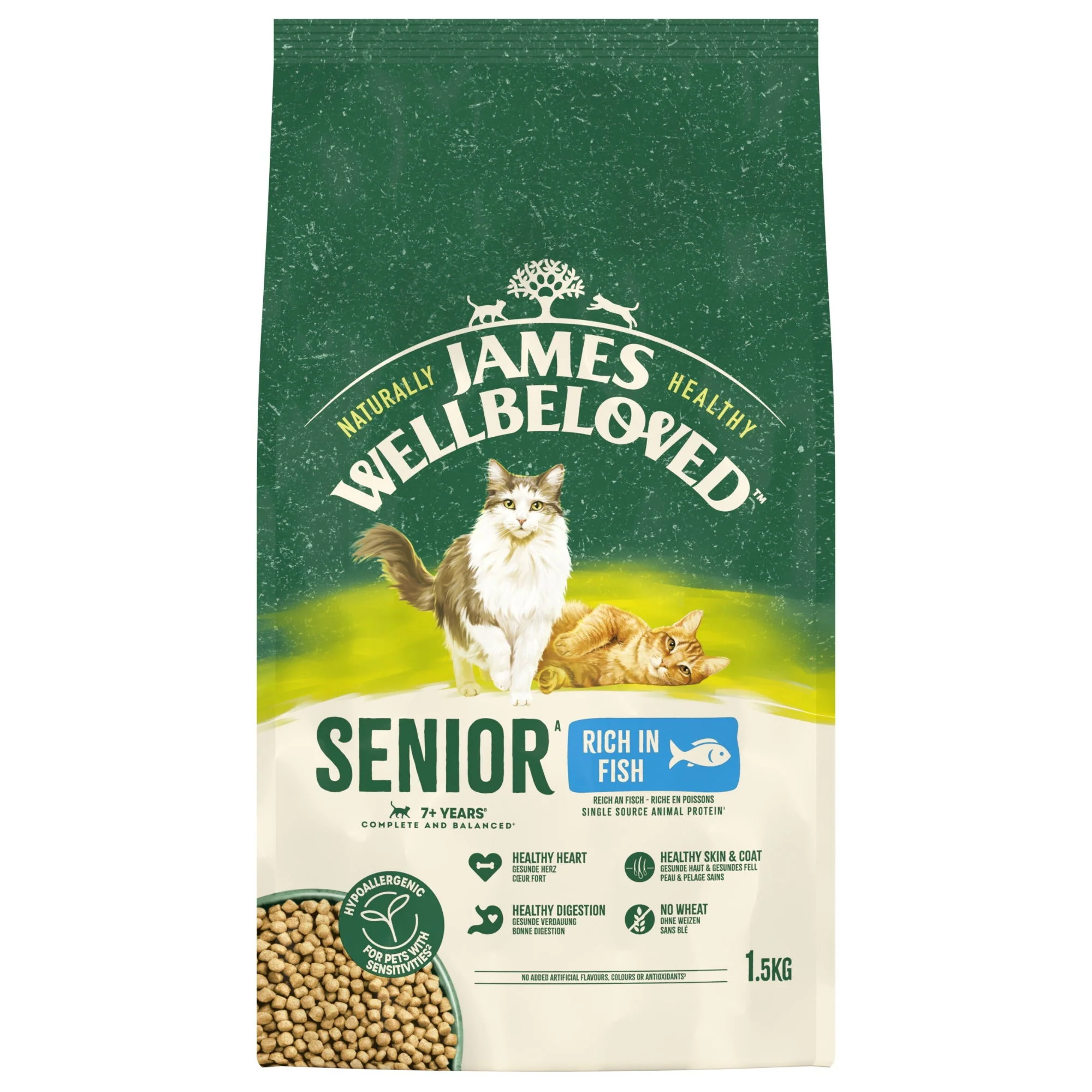 James Wellbeloved Dry Cat Senior Fish 1.5kg - Image 2