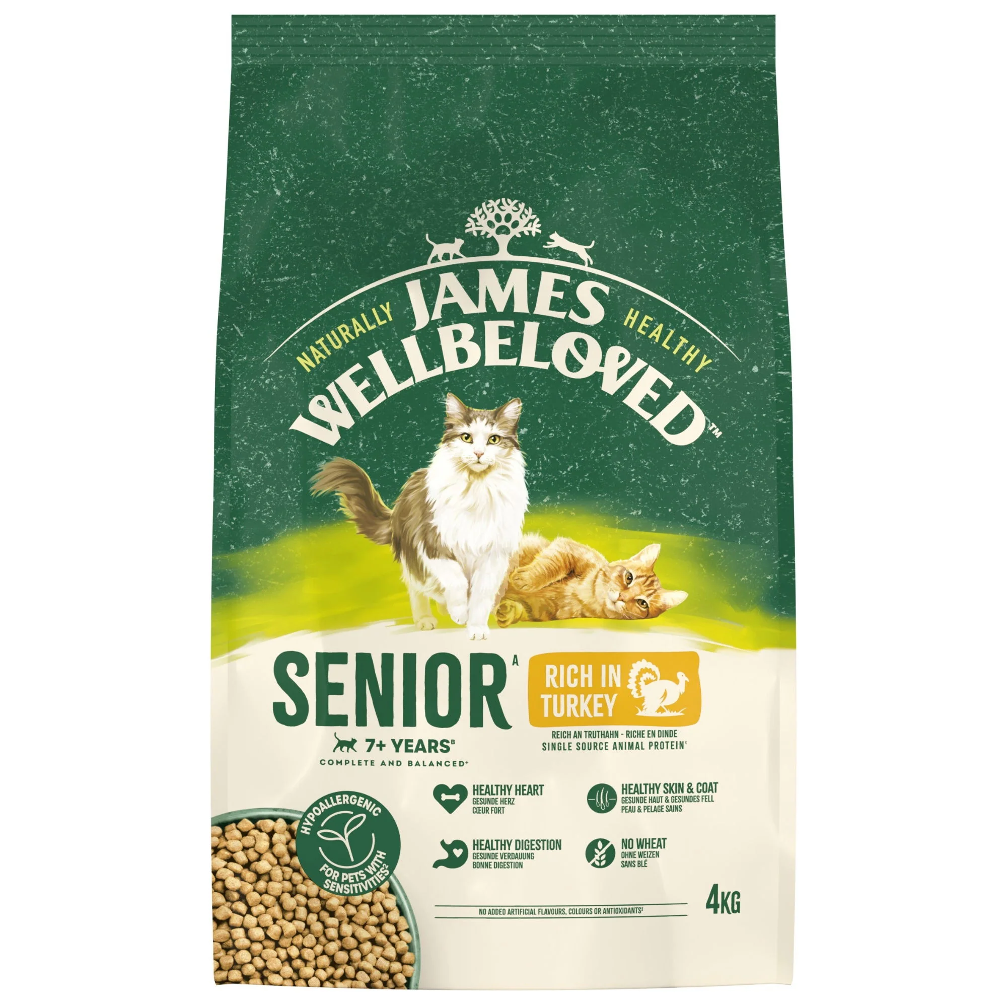 James Wellbeloved Dry Cat Senior Turkey 4kg - Image 2
