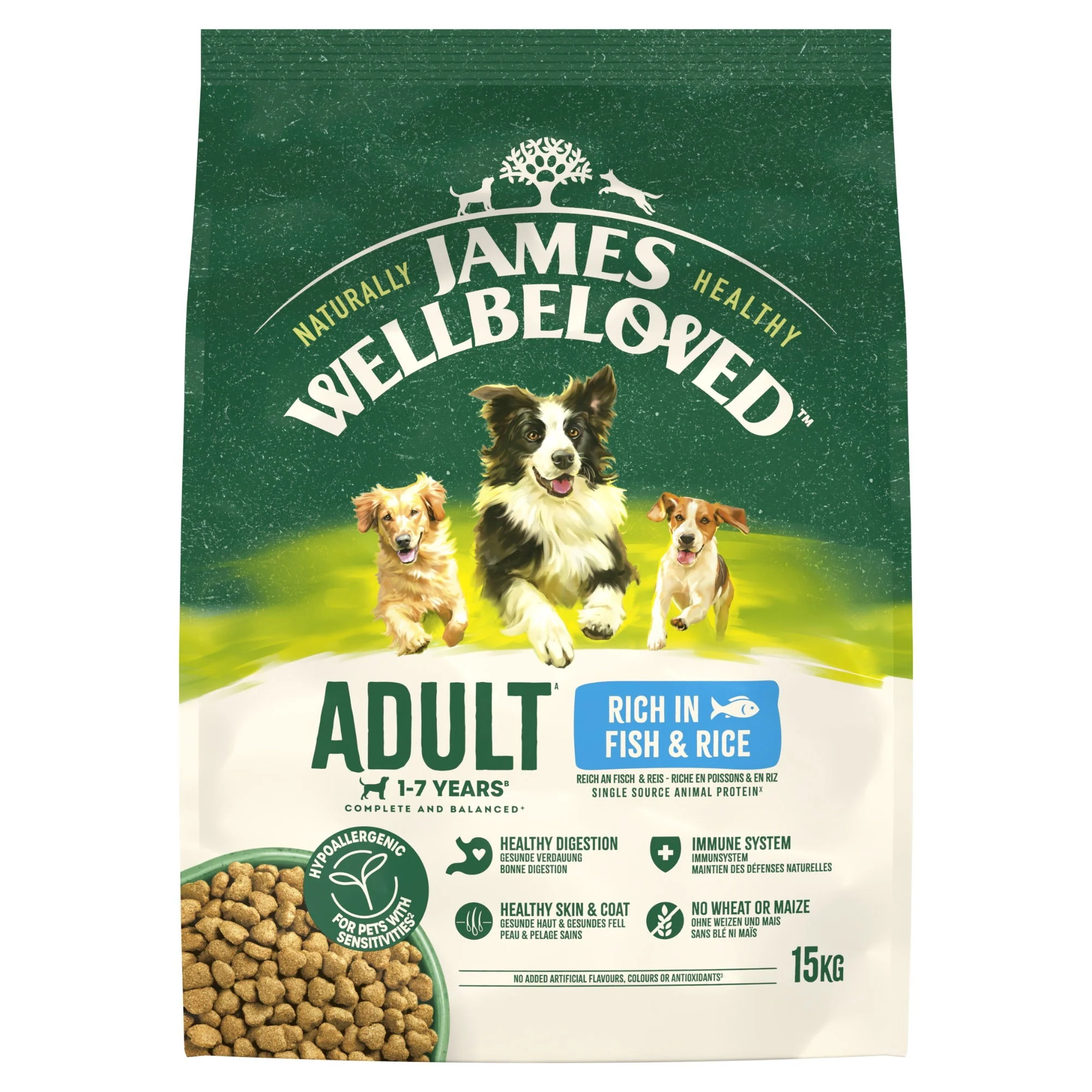 James Wellbeloved Dry Dog Adult Fish & Rice 15kg - Image 2