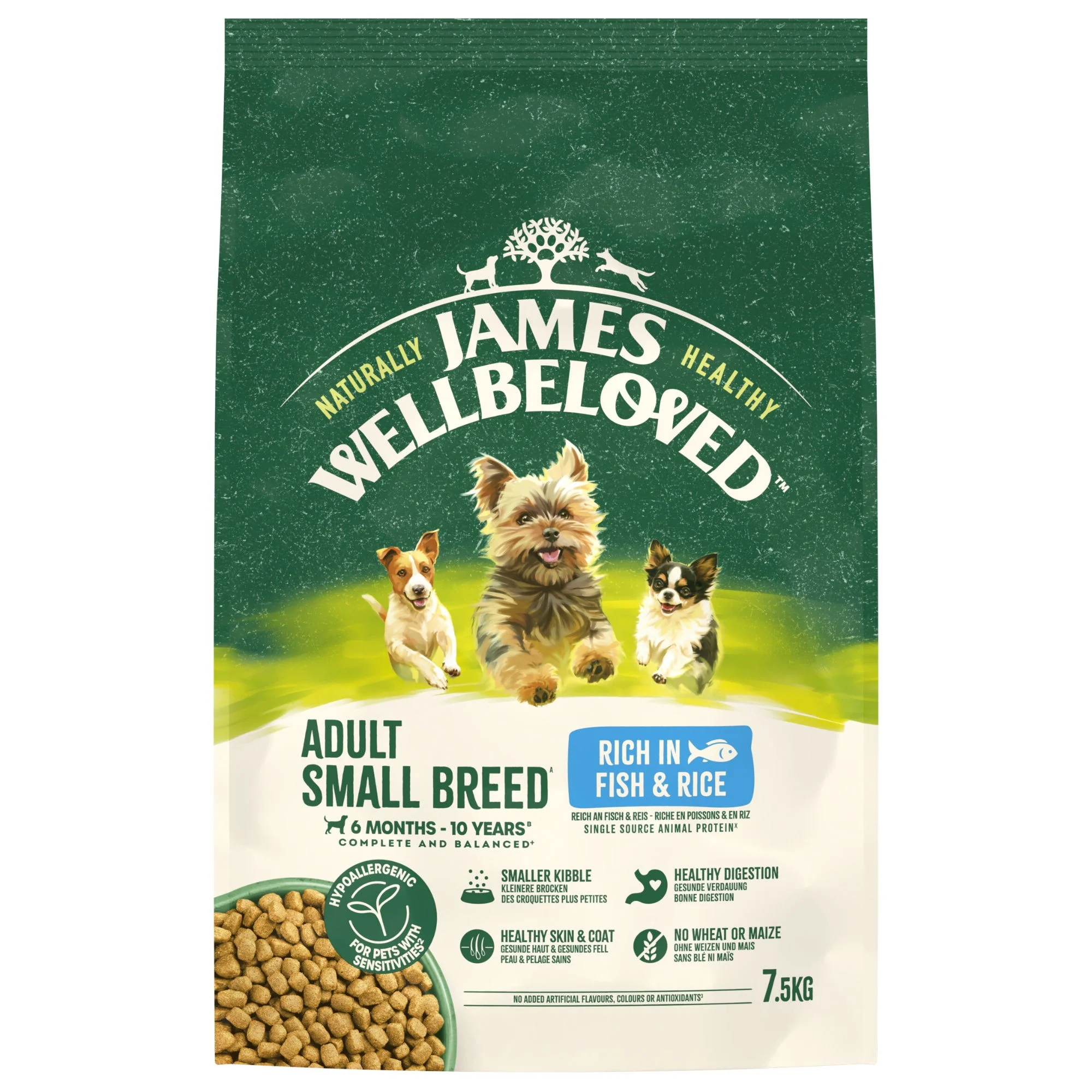 James Wellbeloved Dry Dog Adult Small Breed Fish & Rice 7.5kg - Image 2