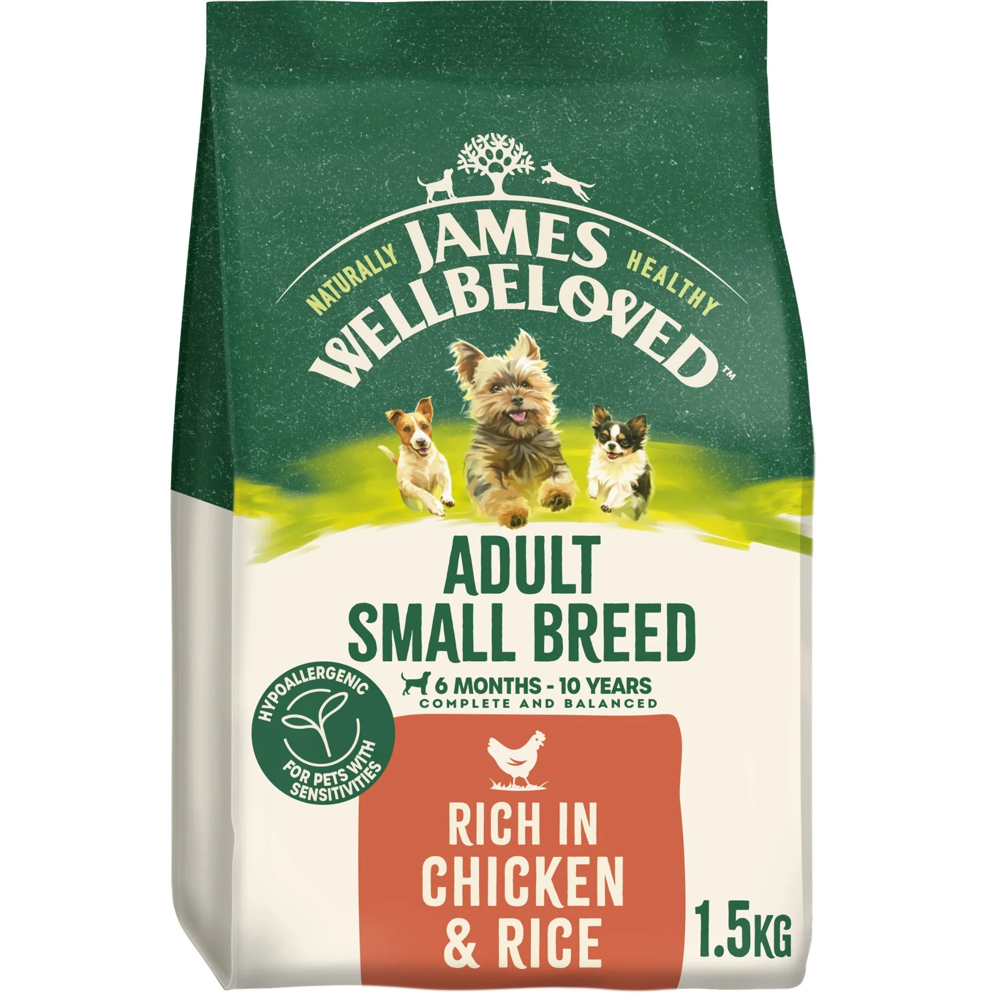James Wellbeloved Dry Dog Adult SmallBreed Chicken & Rice 1.5kg - Image 2