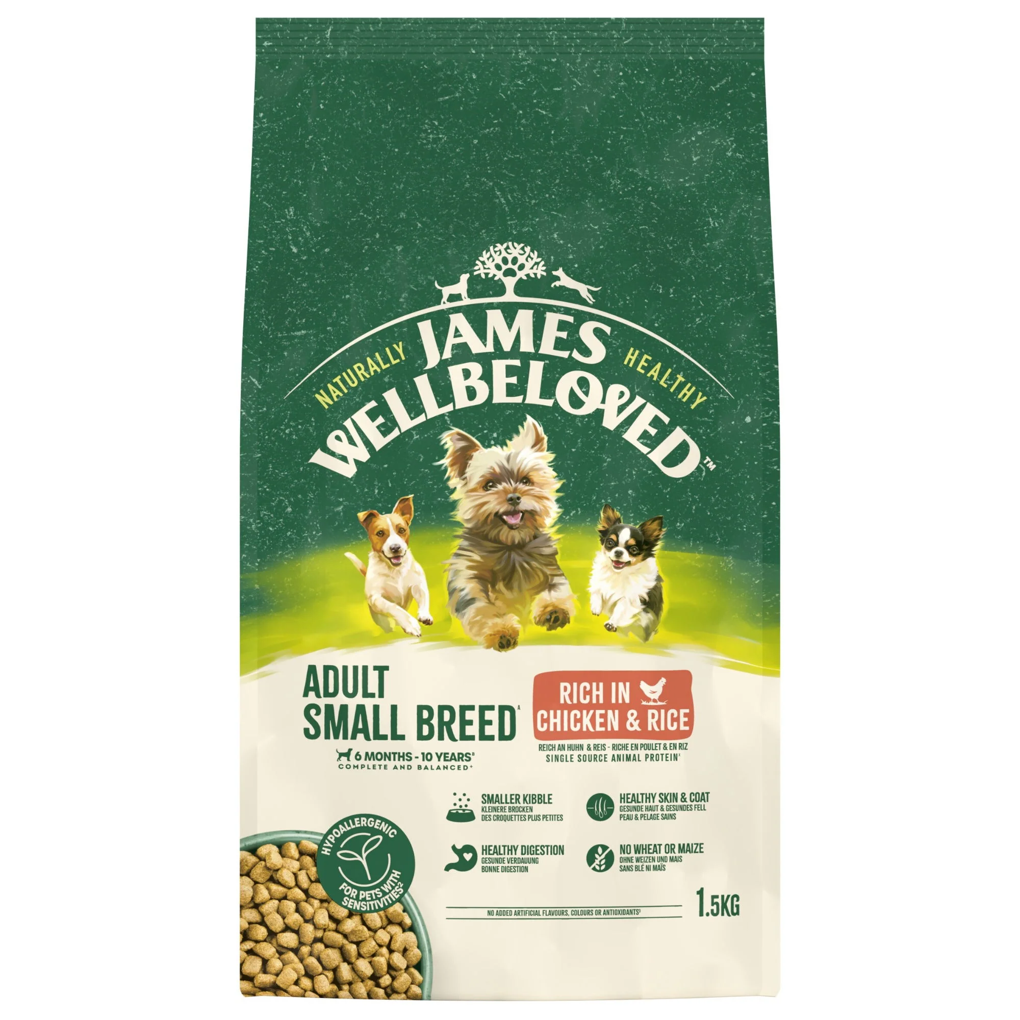 James Wellbeloved Dry Dog Adult SmallBreed Chicken & Rice 1.5kg - Image 4