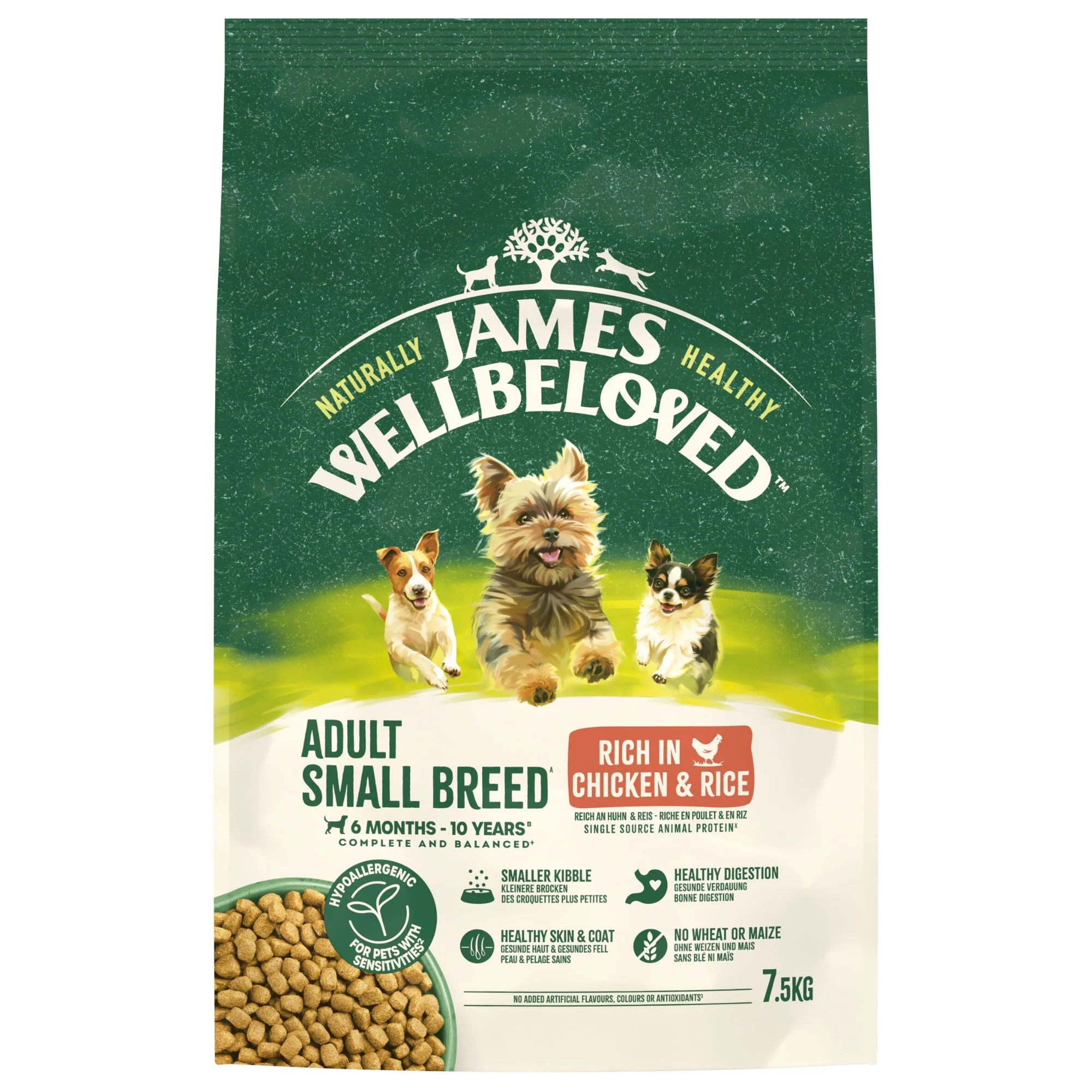 James Wellbeloved Dry Dog Adult SmallBreed Chicken & Rice 7.5kg - Image 2