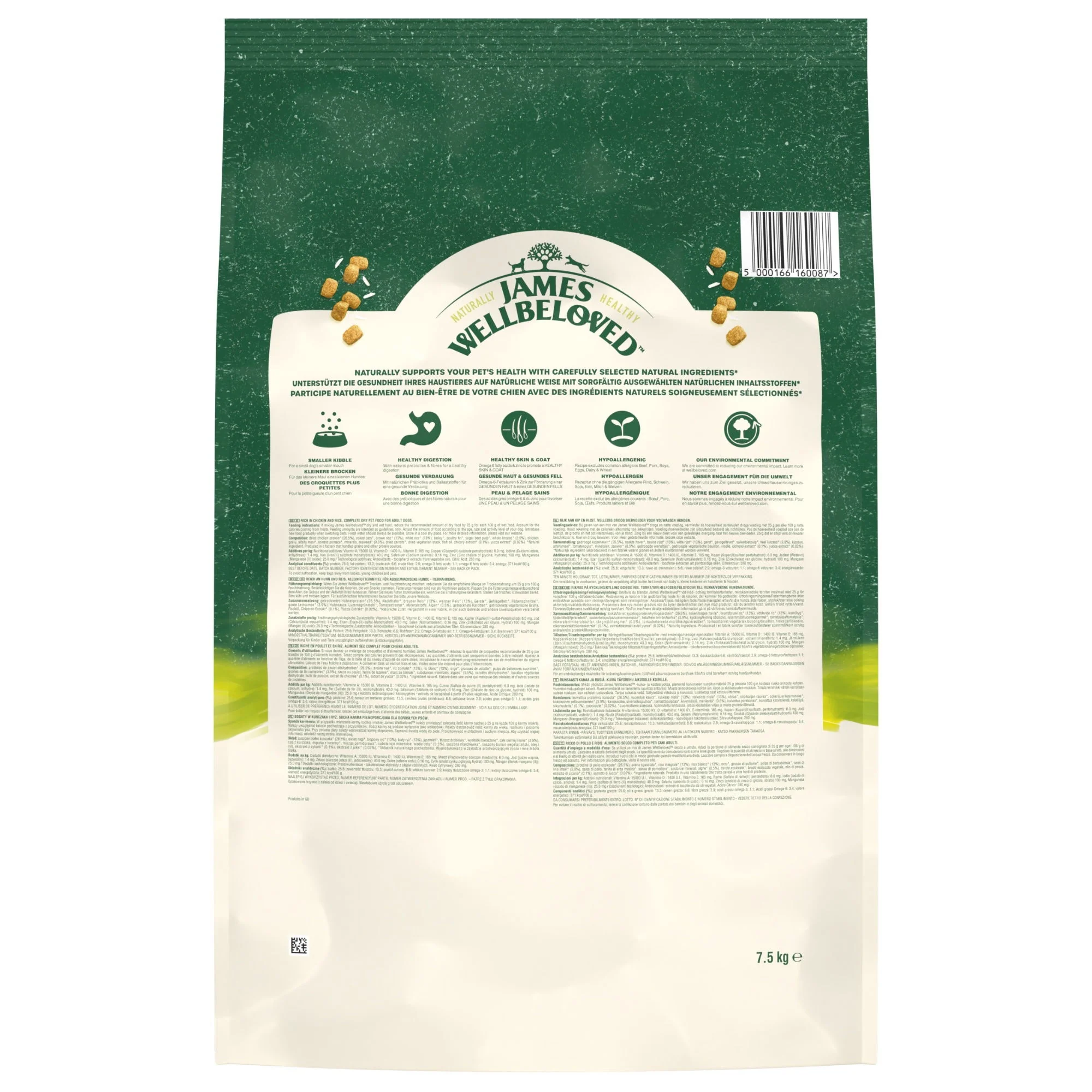 James Wellbeloved Dry Dog Adult SmallBreed Chicken & Rice 7.5kg - Image 5