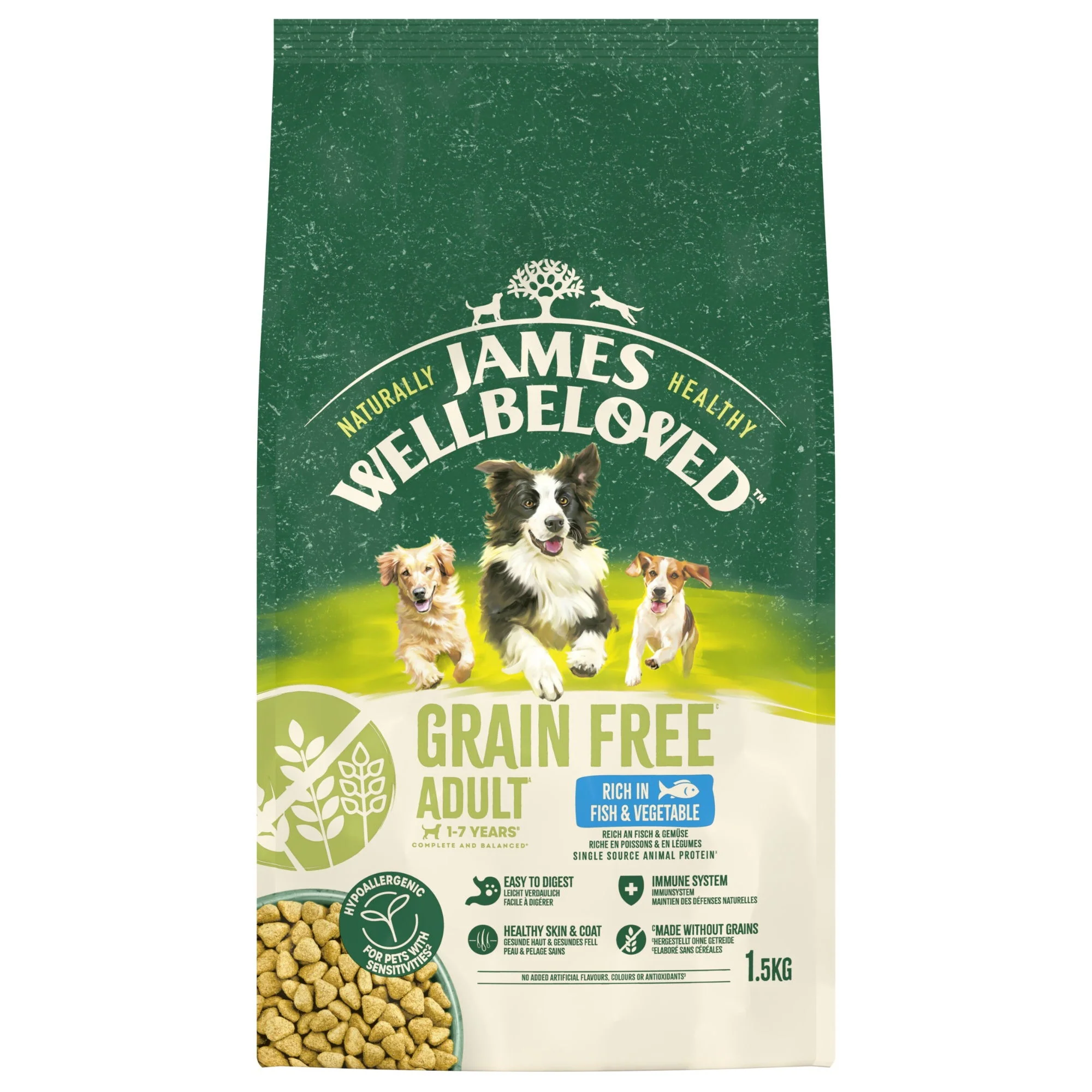 James Wellbeloved Dry Dog Grain Free Adult Fish & Veg 1.5kg - Image 2