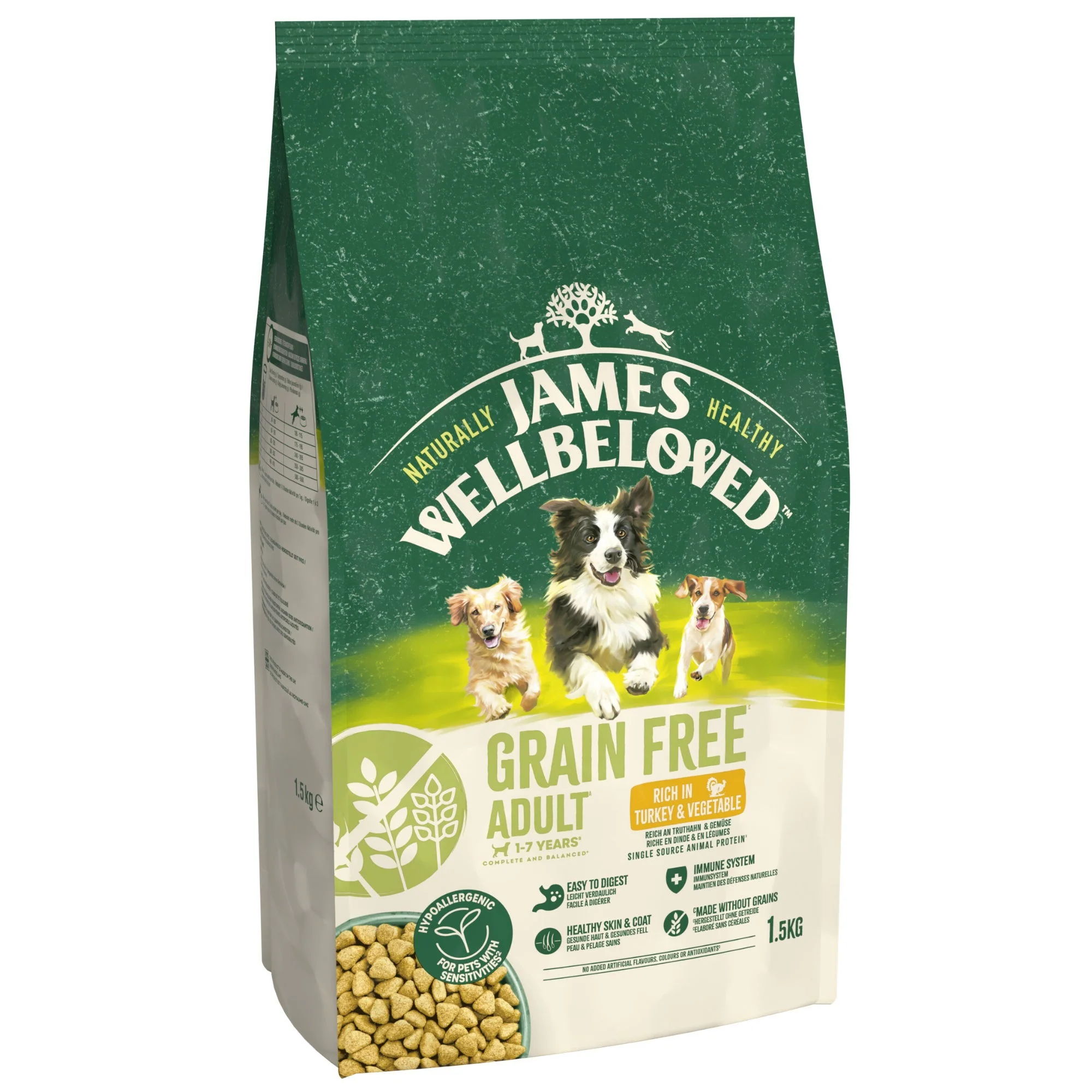 James Wellbeloved Dry Dog Grain Free Adult Turkey 1.5kg