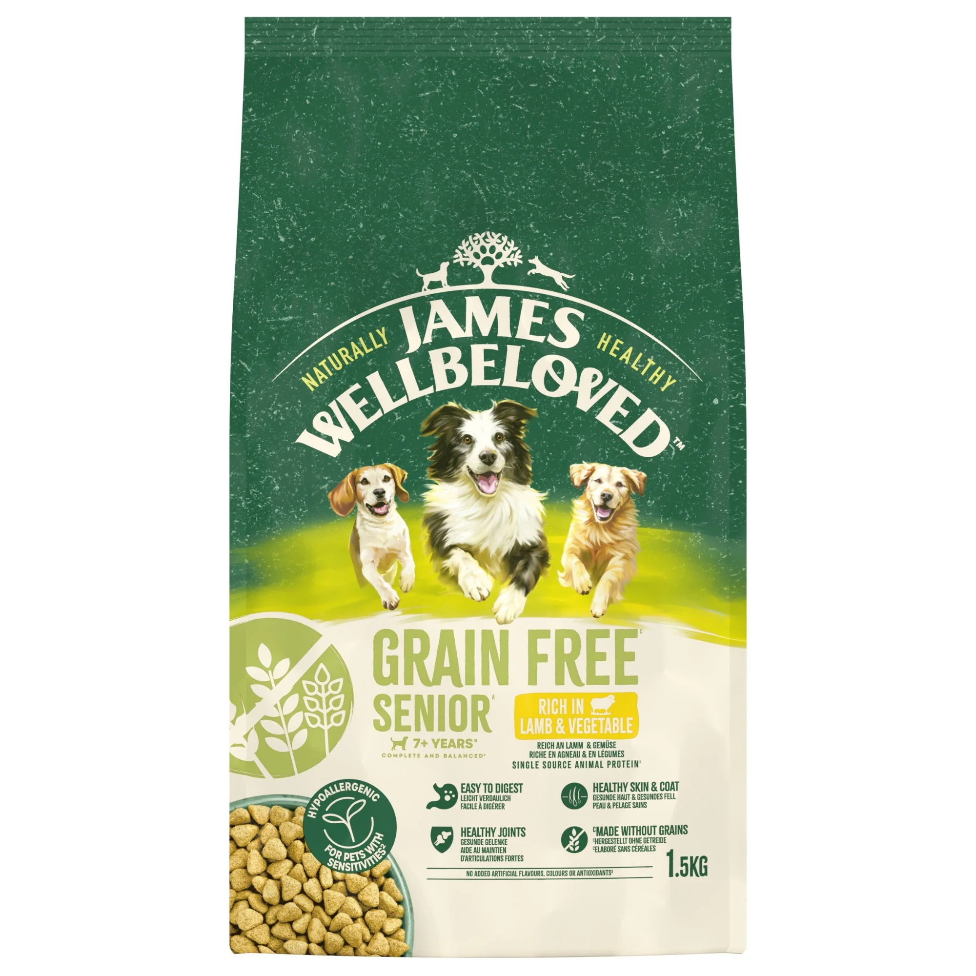 James Wellbeloved Dry Dog Grain Free Senior Lamb & Veg 1.5kg - Image 2