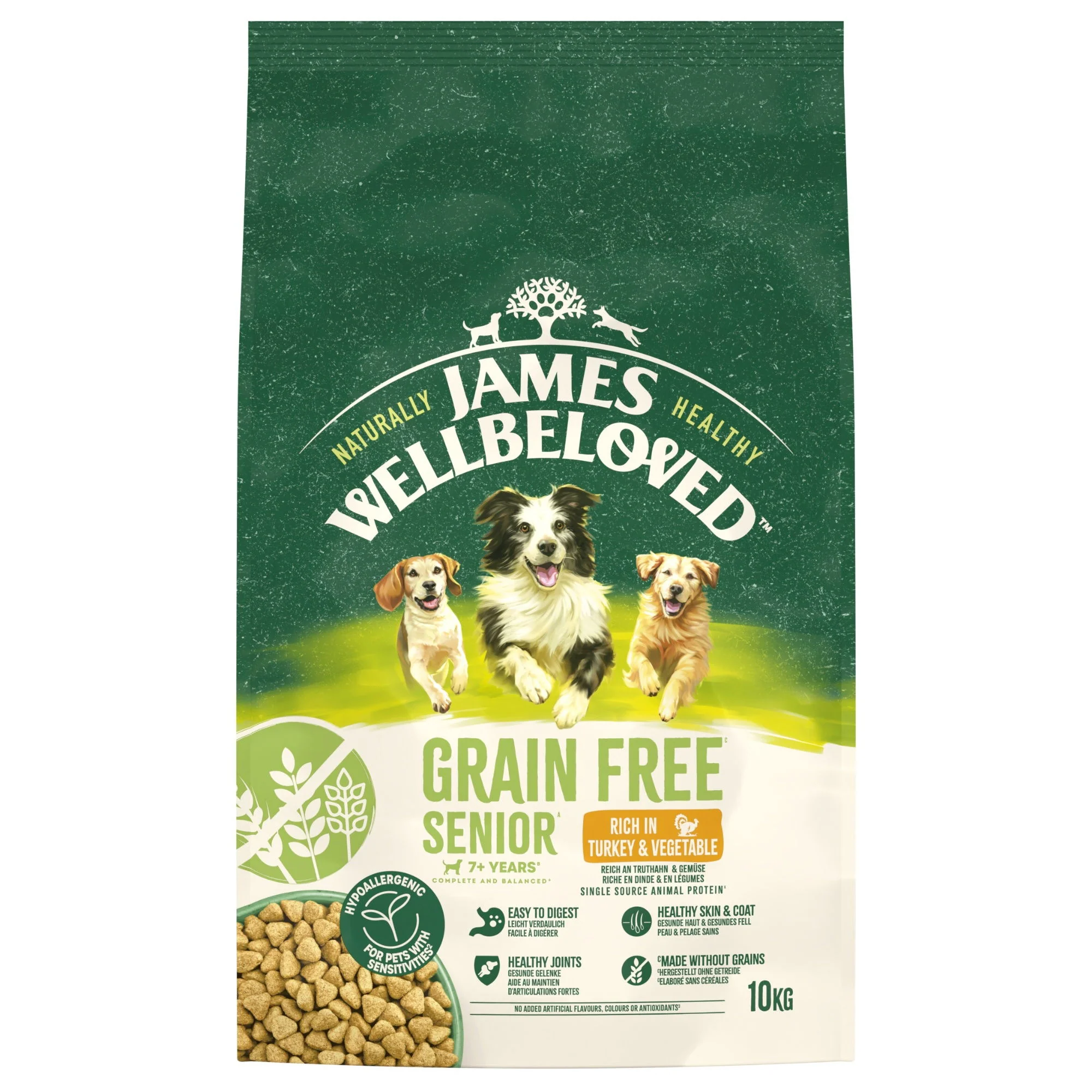James Wellbeloved Dry Dog Grain Free Senior Turkey & Veg 10kg - Image 2