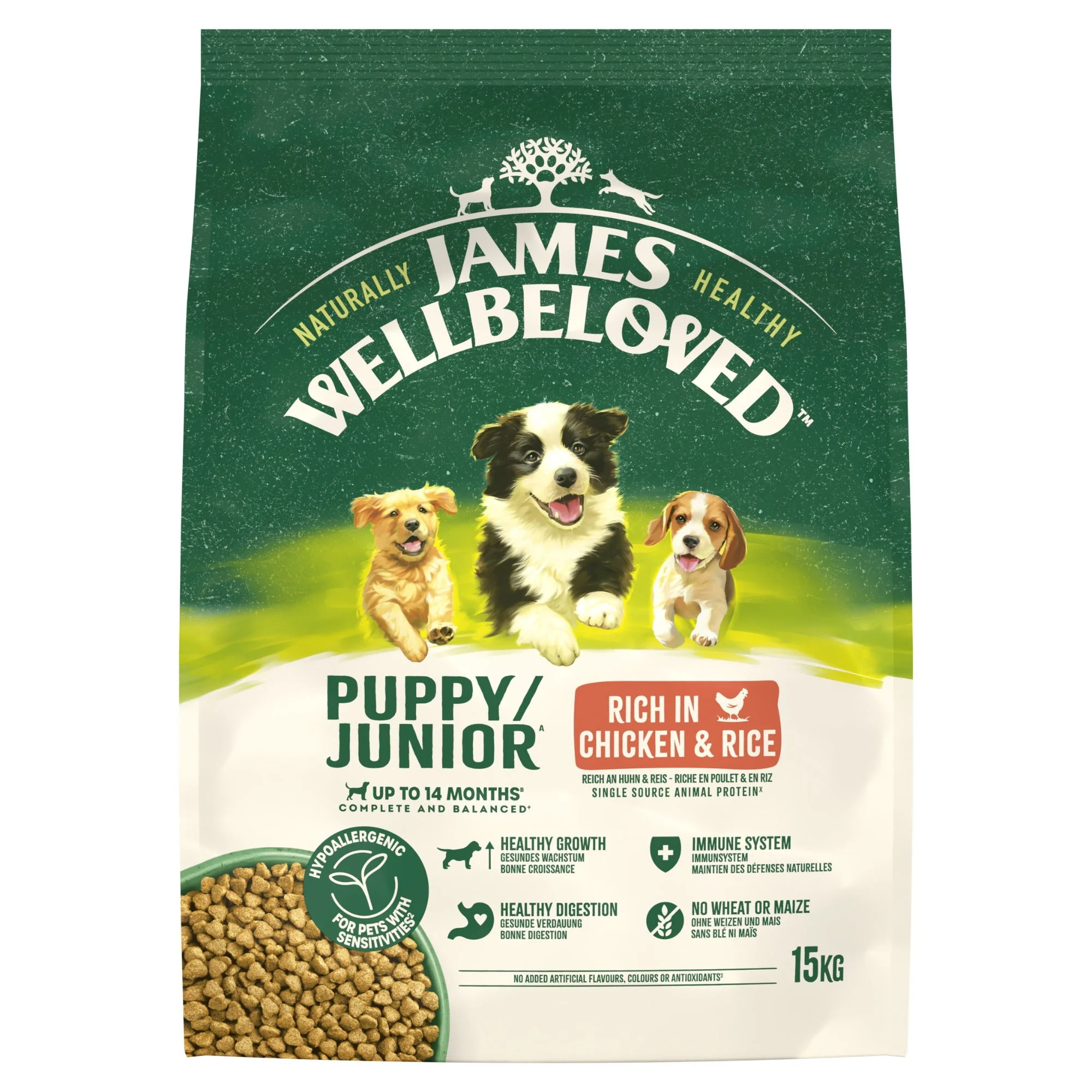 James Wellbeloved Dry Dog Puppy Chicken & Rice 15kg - Image 2