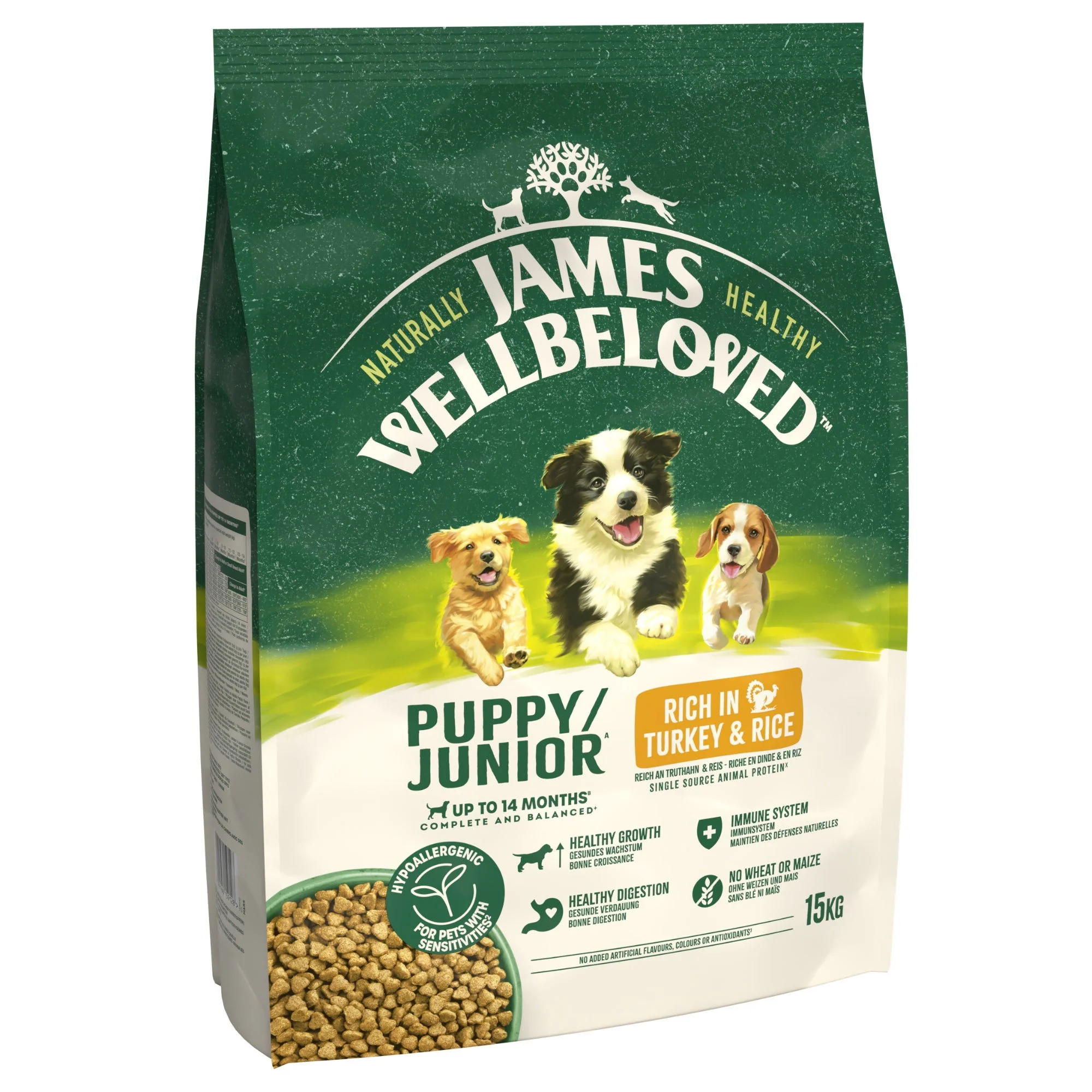 James Wellbeloved Dry Dog Puppy Turkey & Rice 15kg