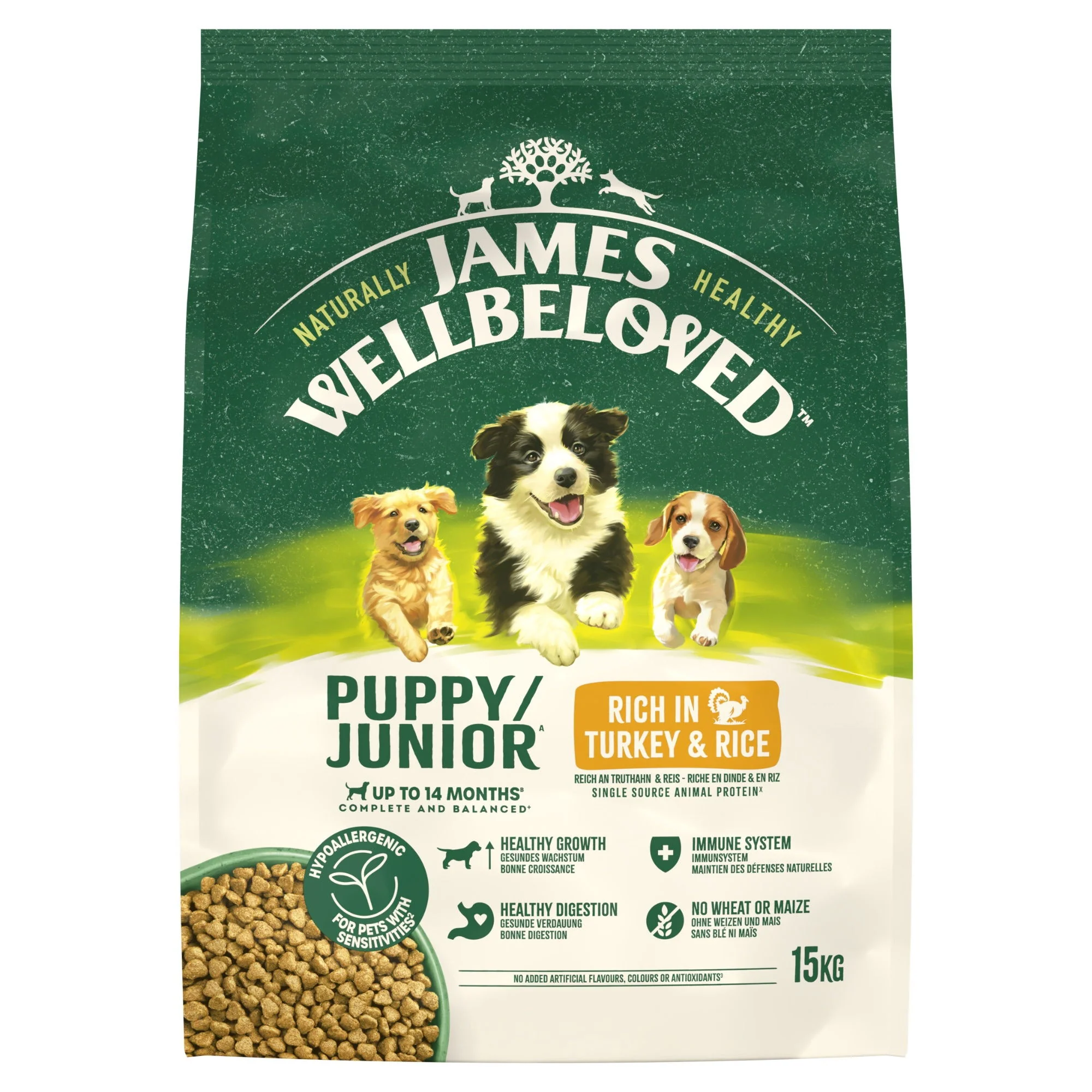 James Wellbeloved Dry Dog Puppy Turkey & Rice 15kg - Image 4