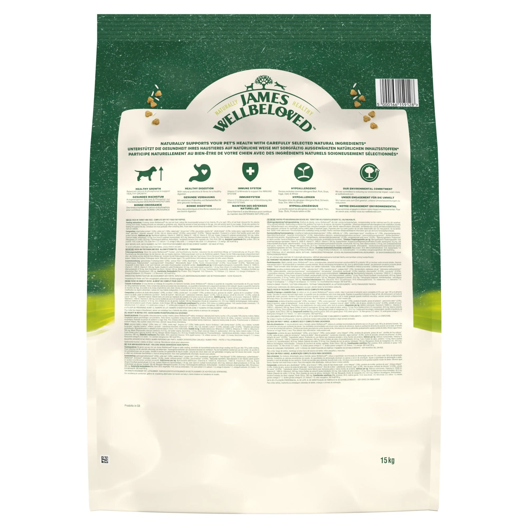 James Wellbeloved Dry Dog Puppy Turkey & Rice 15kg - Image 5