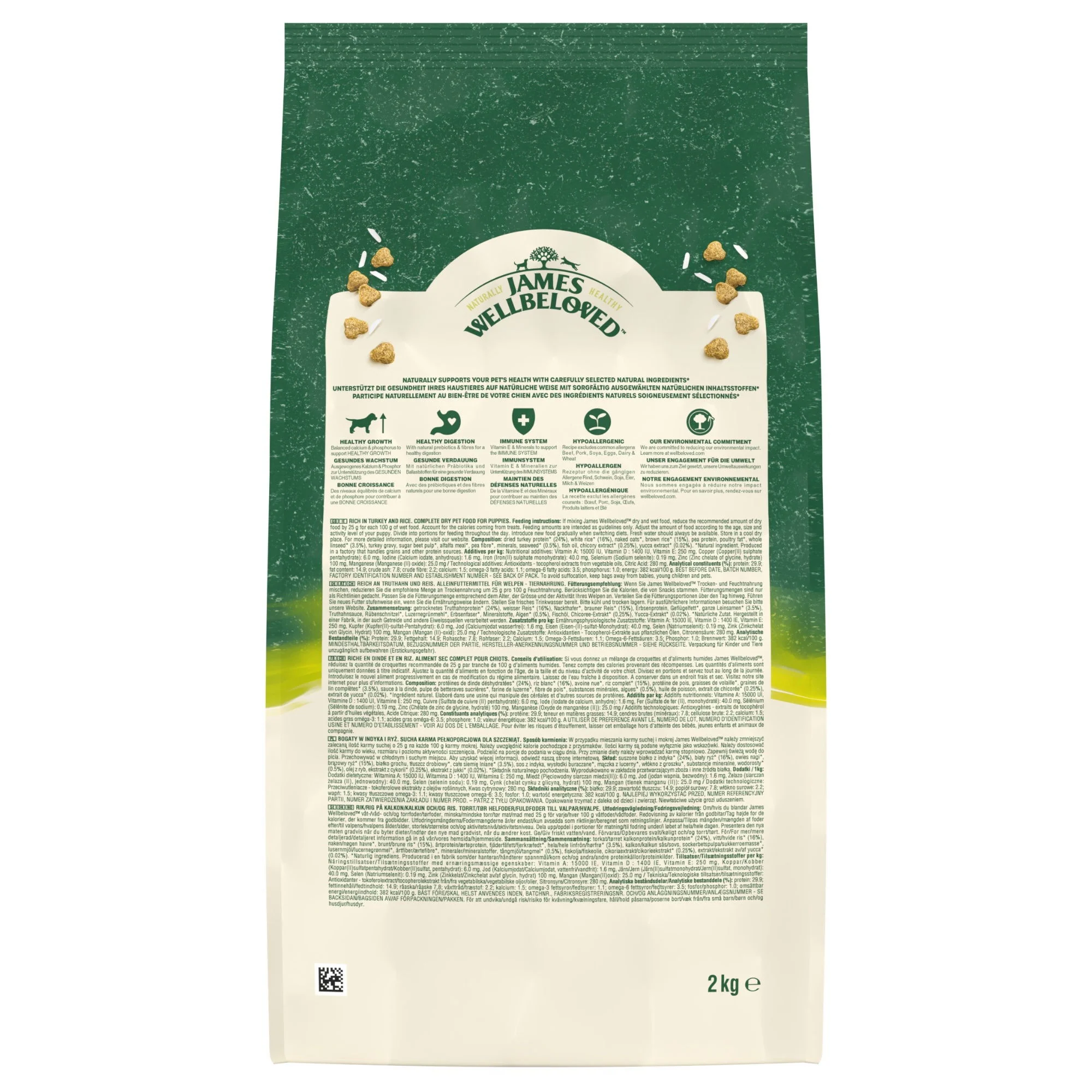 James Wellbeloved Dry Dog Puppy Turkey & Rice 2kg - Image 5