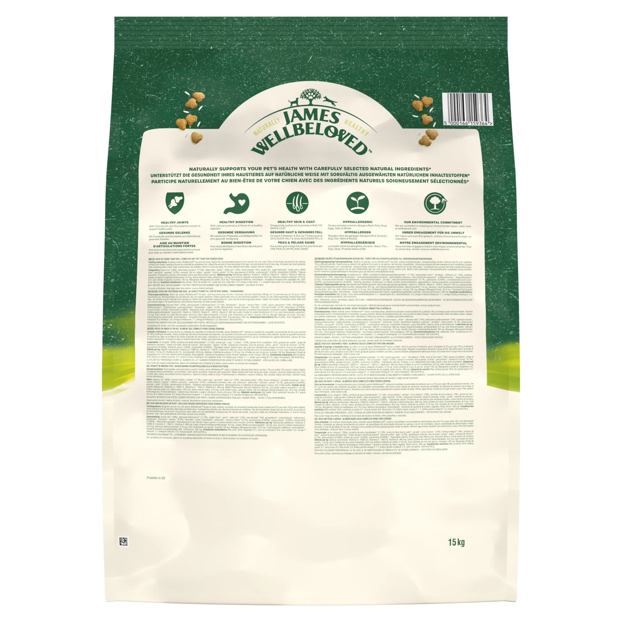 James Wellbeloved Dry Dog Senior Turkey & Rice 15kg - Image 5