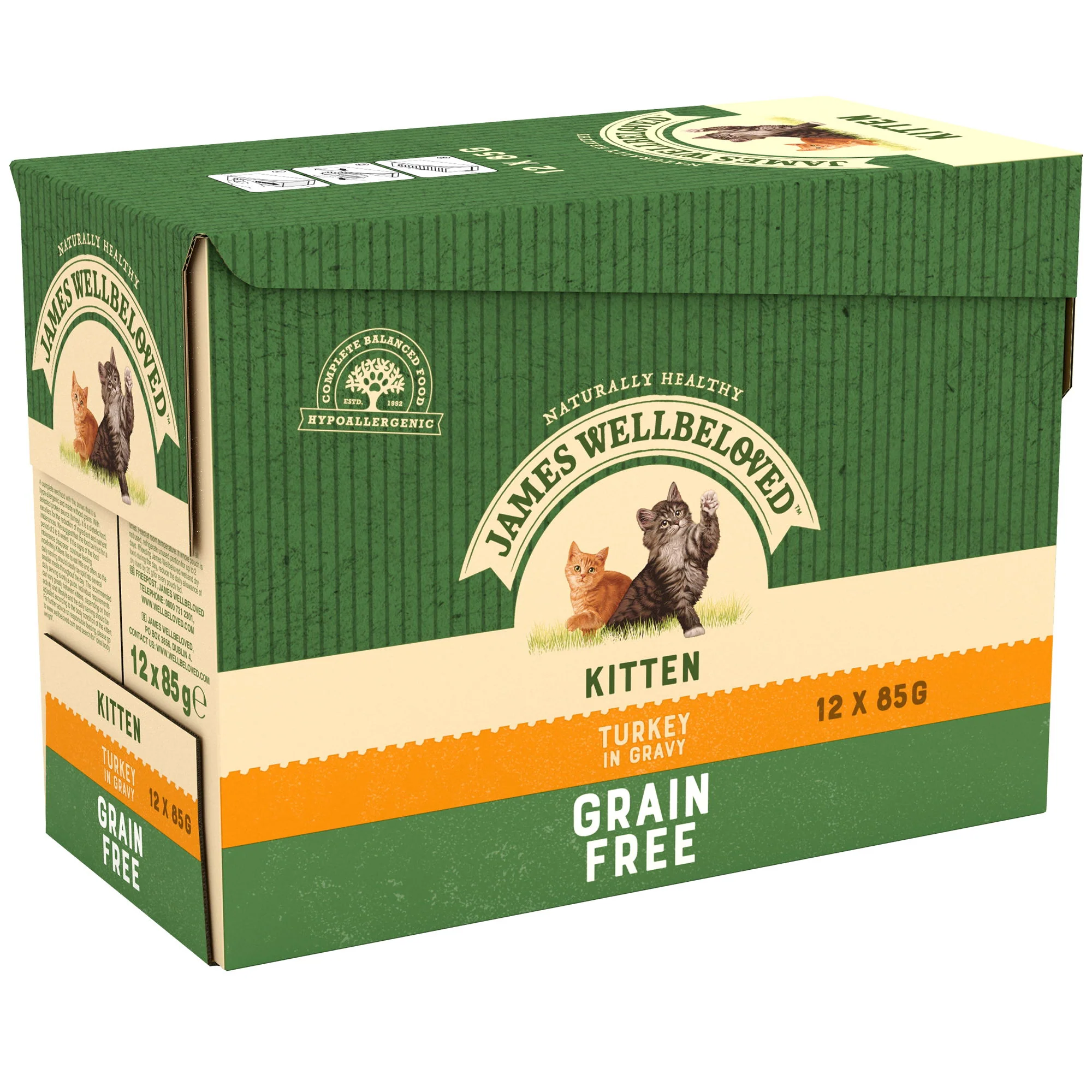 James Wellbeloved Grain Free Adult Cat Wet Food Pouch Chicken in Jelly 12x85g
