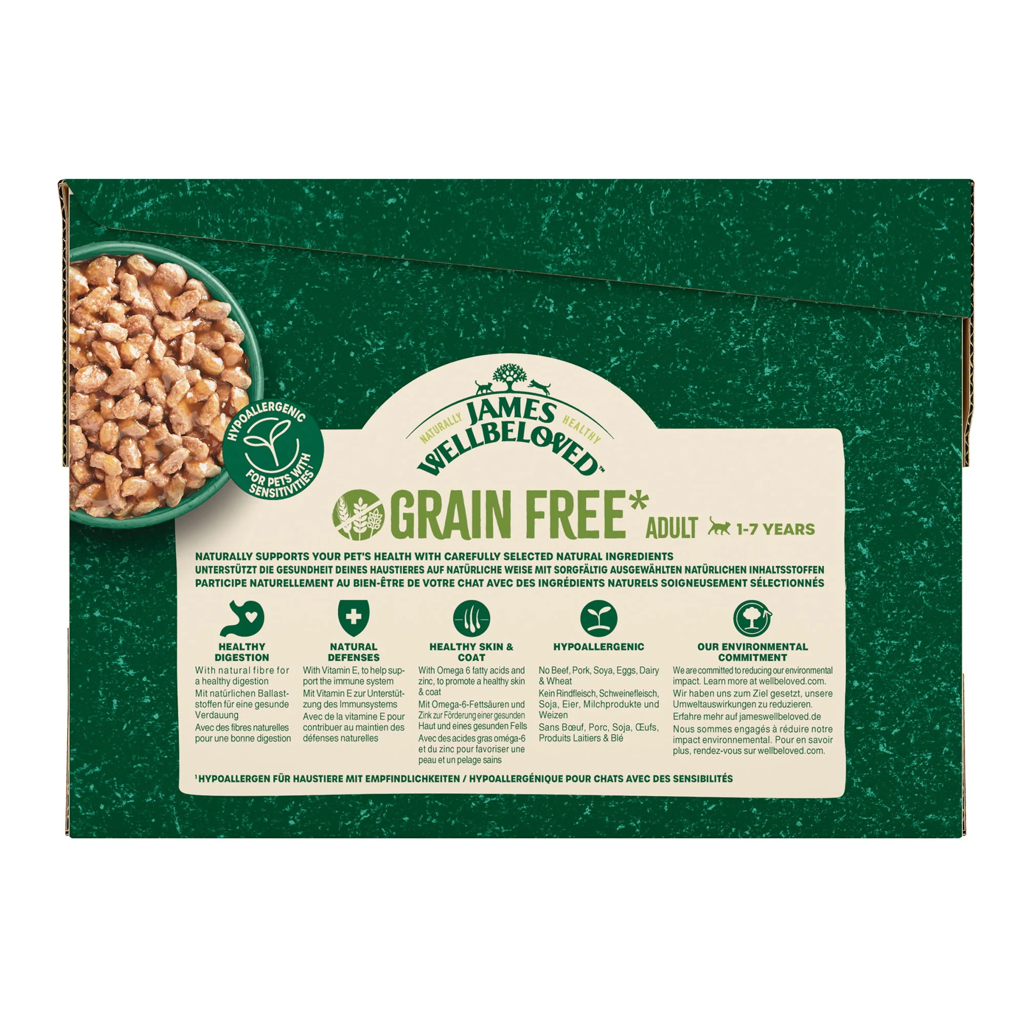James Wellbeloved Grain Free Adult Cat Wet Food Pouch Salmon in Gravy 12x85g - Image 2