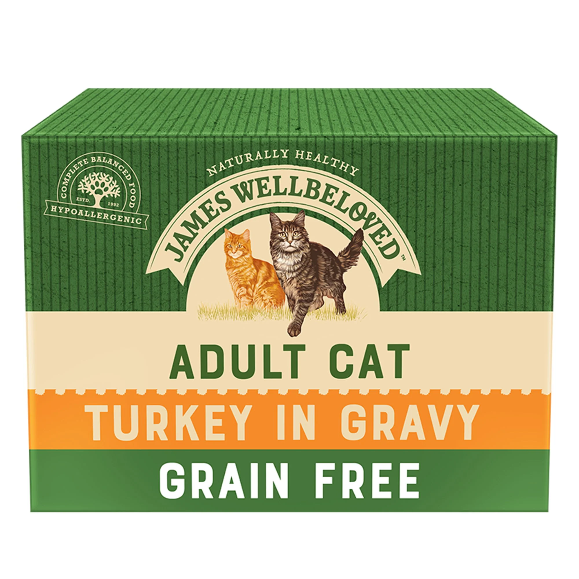 James Wellbeloved Grain Free Adult Cat Wet Food Pouch Turkey in Gravy 12x85g - Image 3