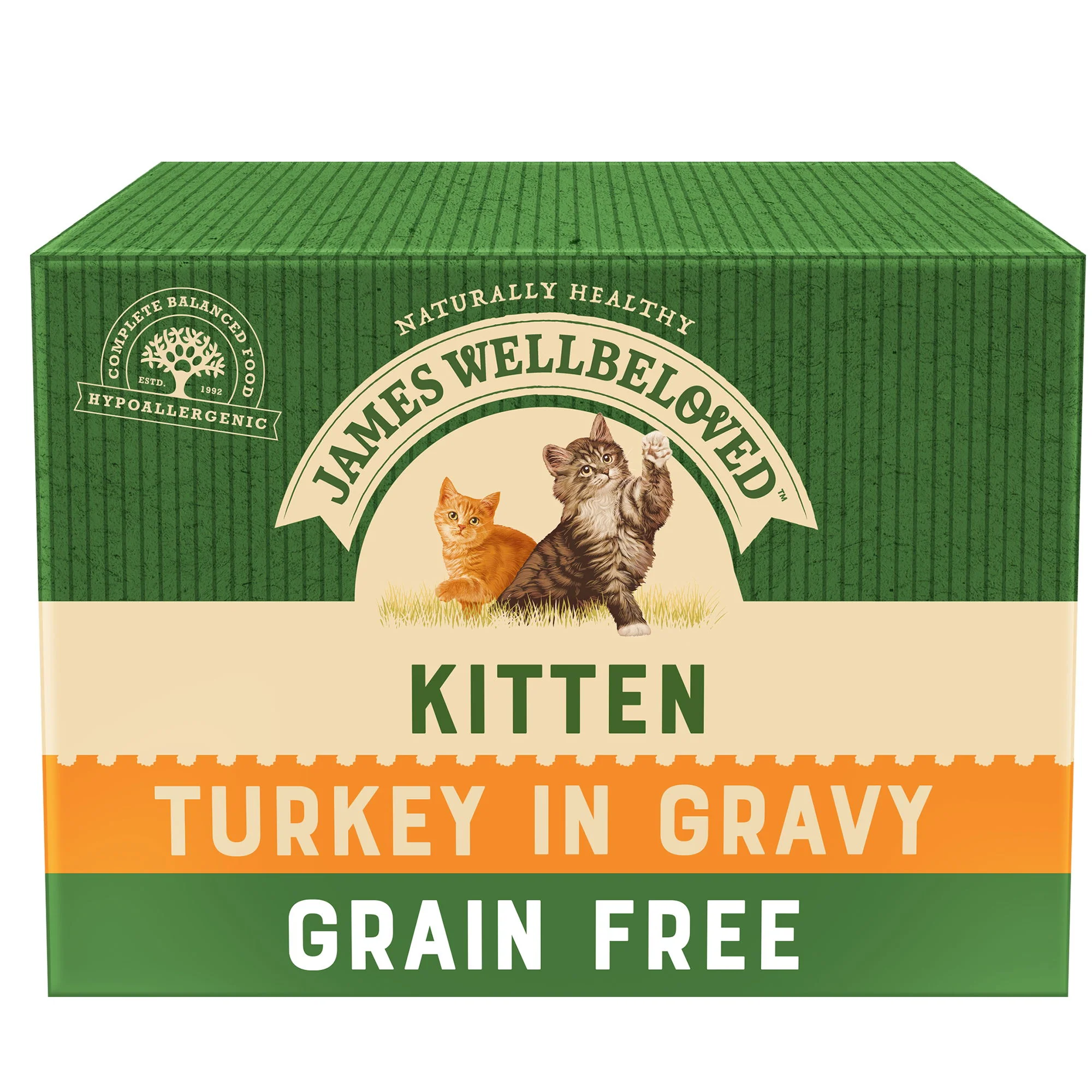 James Wellbeloved Grain Free Kitten Cat Wet Food Pouch Turkey in Gravy 12x85g - Image 2
