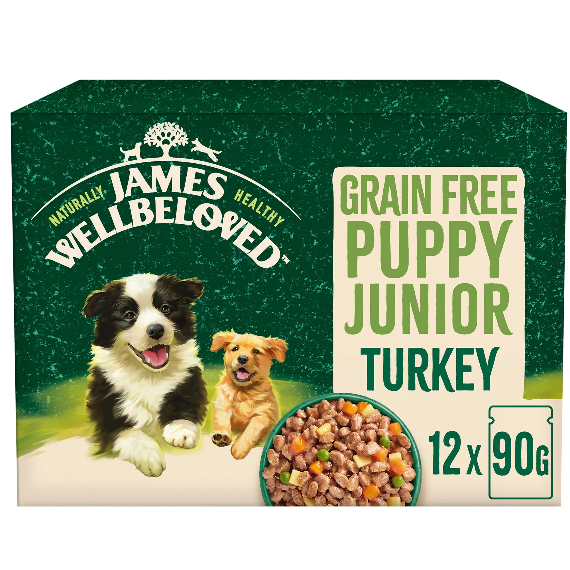 James Wellbeloved Grain Free Puppy Wet Dog Food Turkey Gravy Pouch 12x90g - Image 2