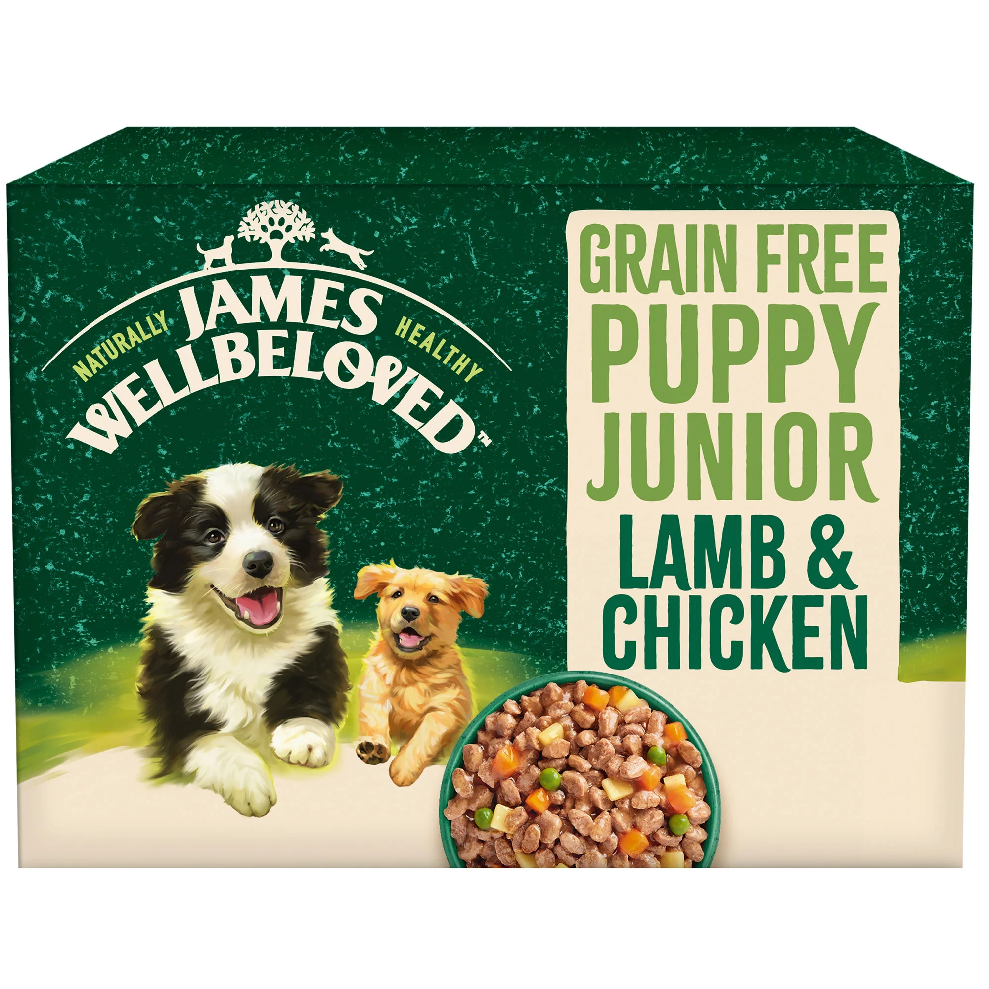 James Wellbeloved Grain Free Puppy Wet Food Lamb Chicken Gravy Pouch 12x90g - Image 2